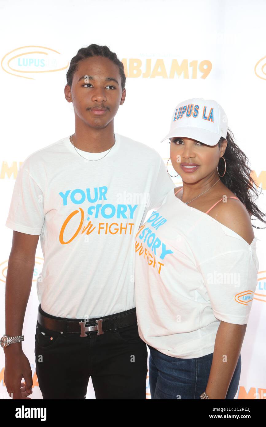 July 27, 2019, Hollywood, California, USA: Diezel Ky Braxton-Lewis, Toni Braxton. Michael B. Jordan And Lupus LA Present 3rd Annual MBJAM19 held at Dave & Busters. Stock Photo
