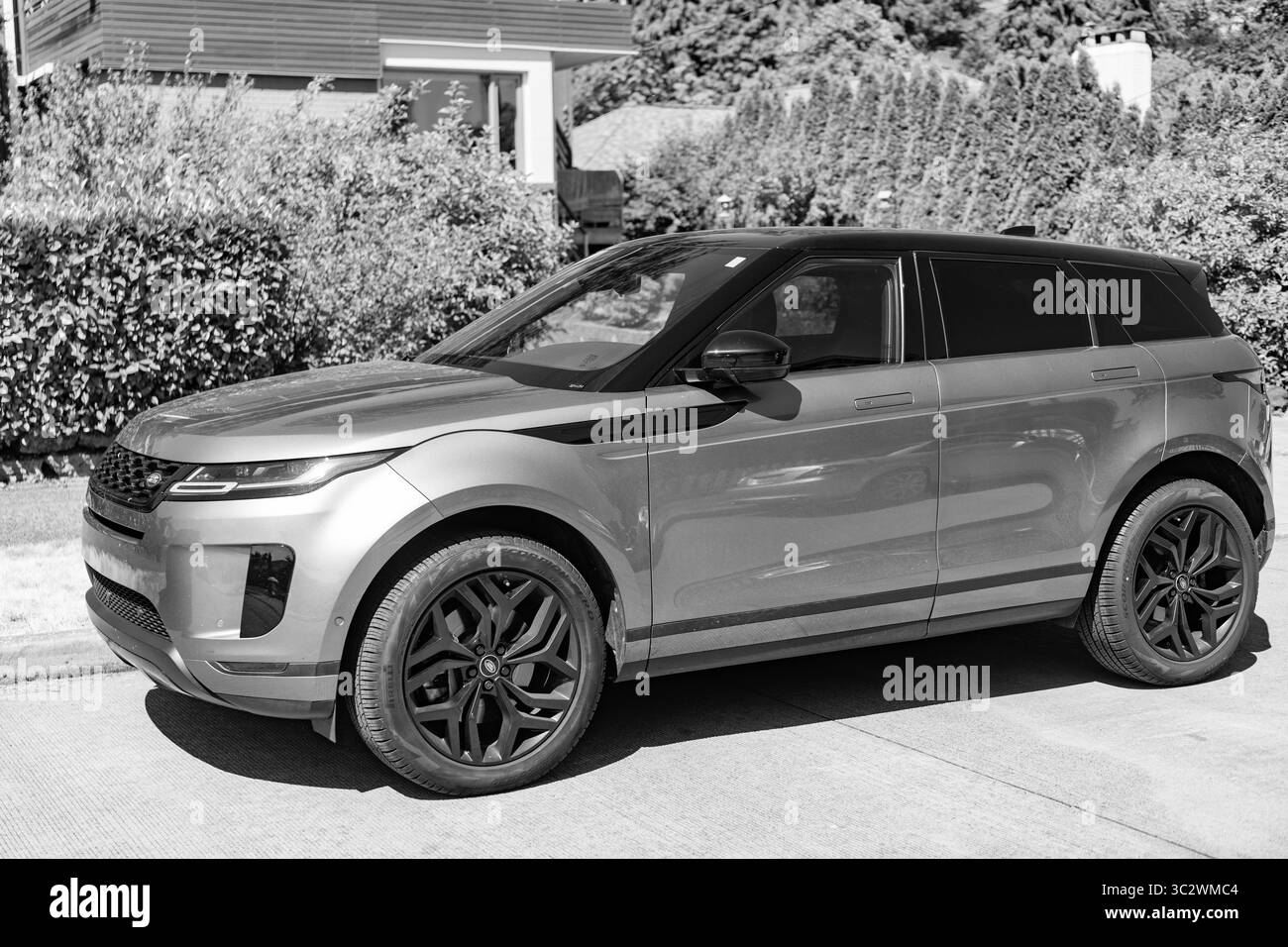 Seattle, WA, USA -July 3, 2024: Land Rover Range Rover Evoque metallic ...