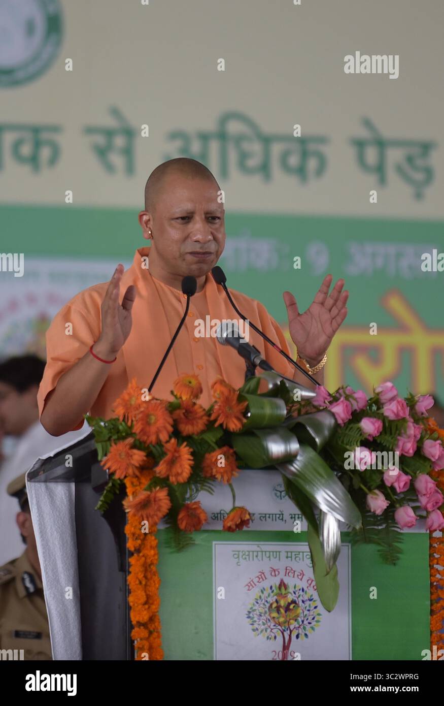 August 9, 2019: Uttar Pradesh Chief Minister Yogi Adityanath addressing ...