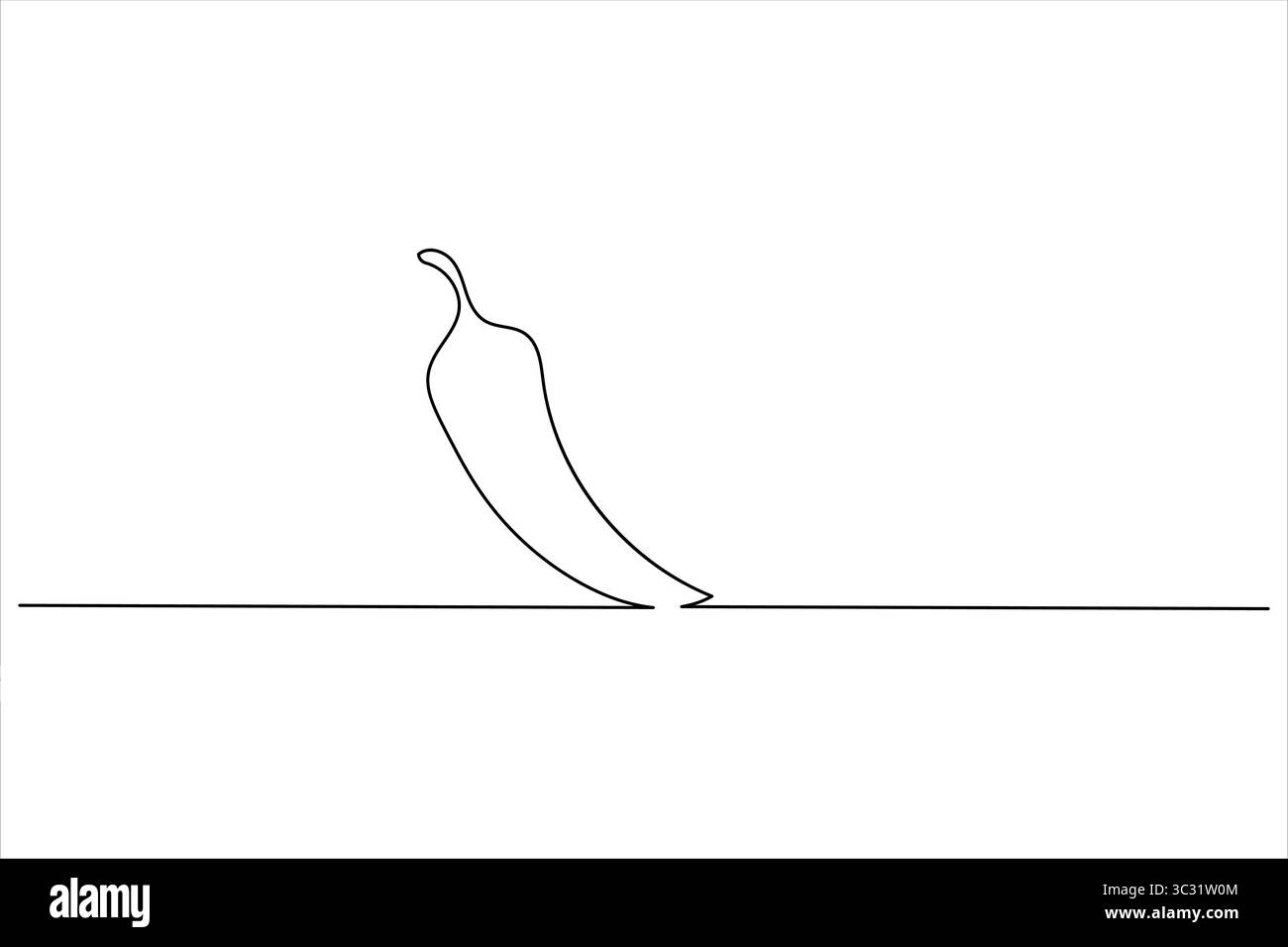 Chilli pepper icon in continuous one line minimalist design, isolated ...