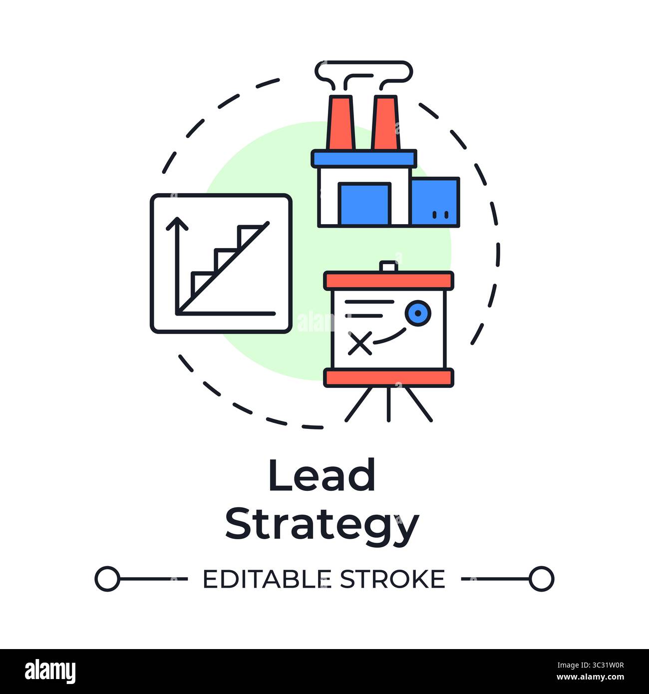 Lead strategy multi color concept icon Stock Vector