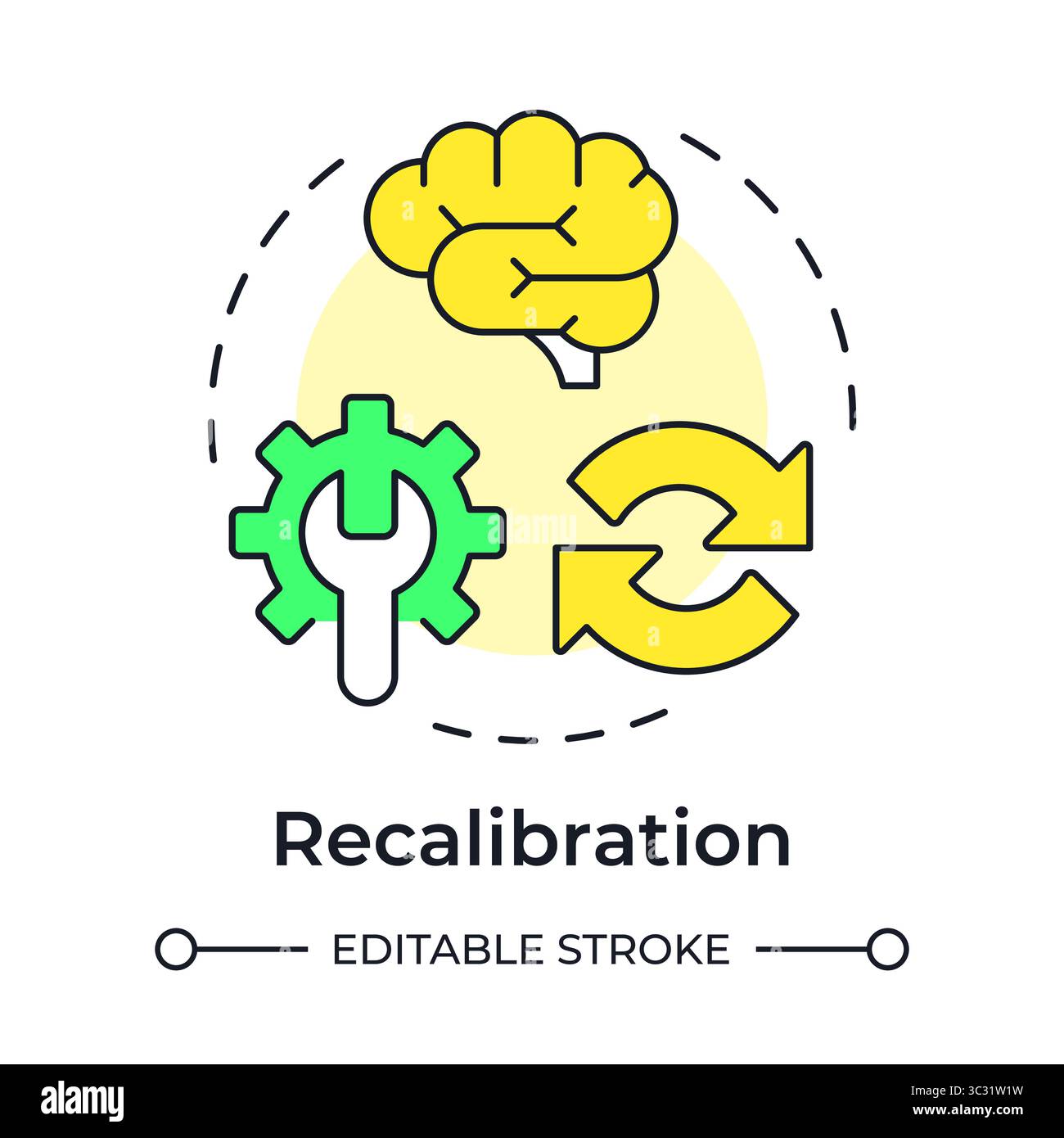 Recalibration multi color concept icon Stock Vector