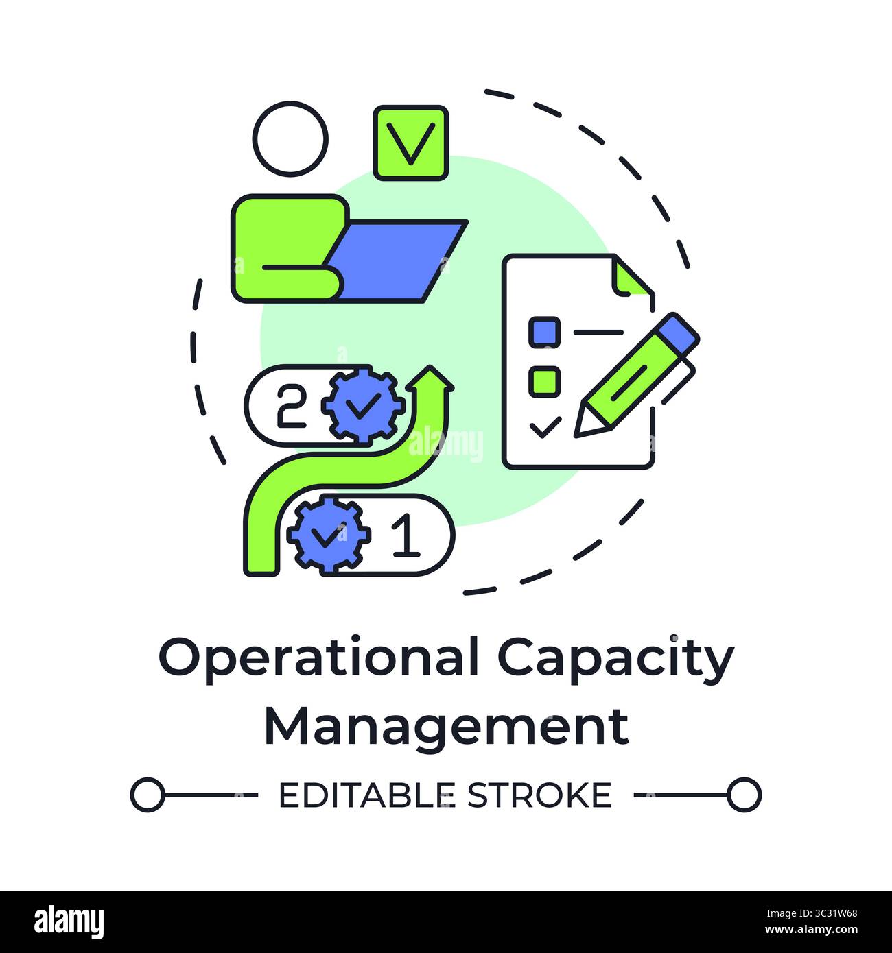 Operational capacity management multi color concept icon Stock Vector ...