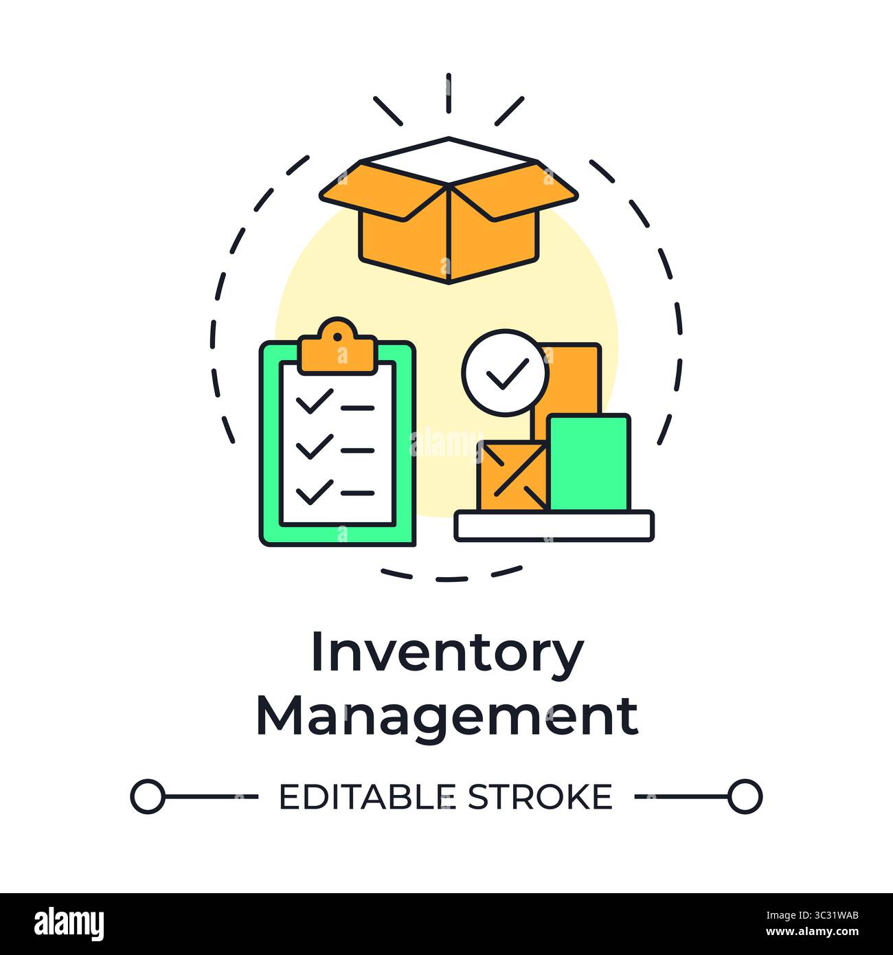 Inventory management multi color concept icon Stock Vector Image & Art ...