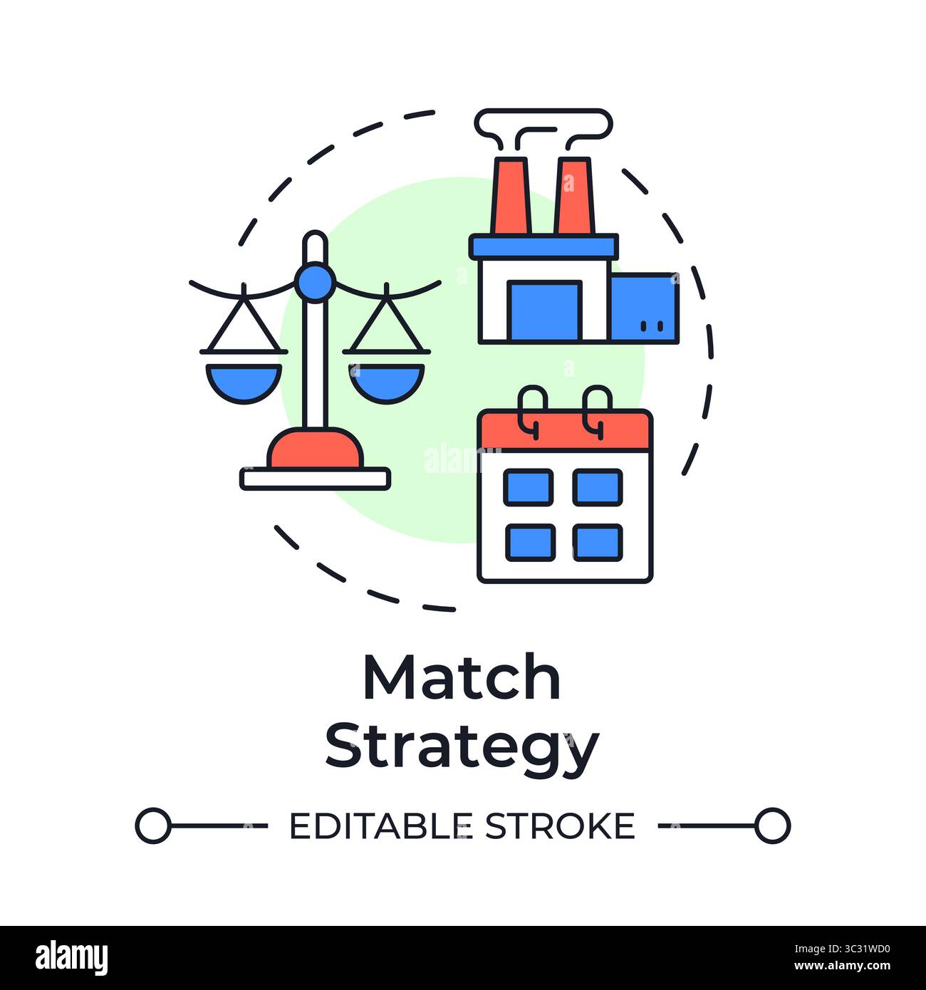 Match strategy multi color concept icon Stock Vector