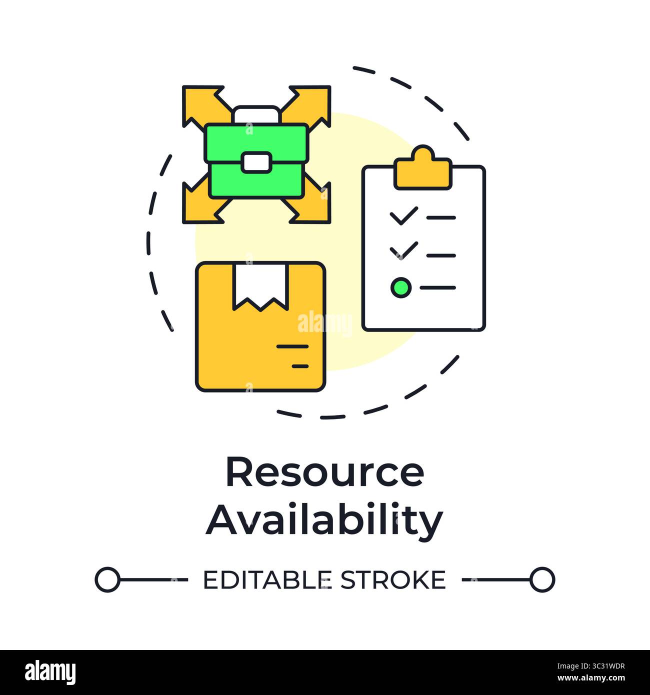 Resource availability multi color concept icon Stock Vector