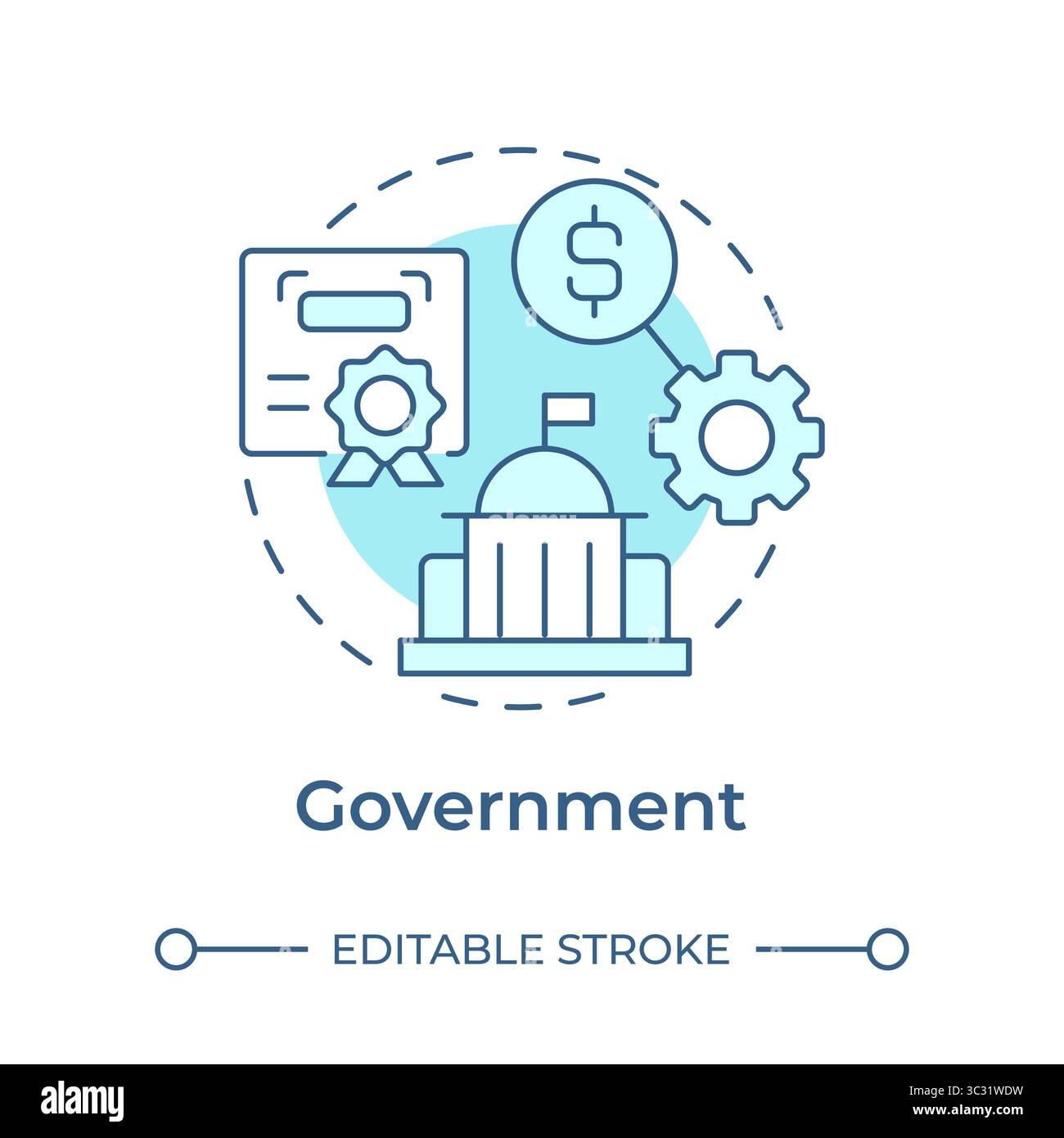 Government soft blue concept icon Stock Vector