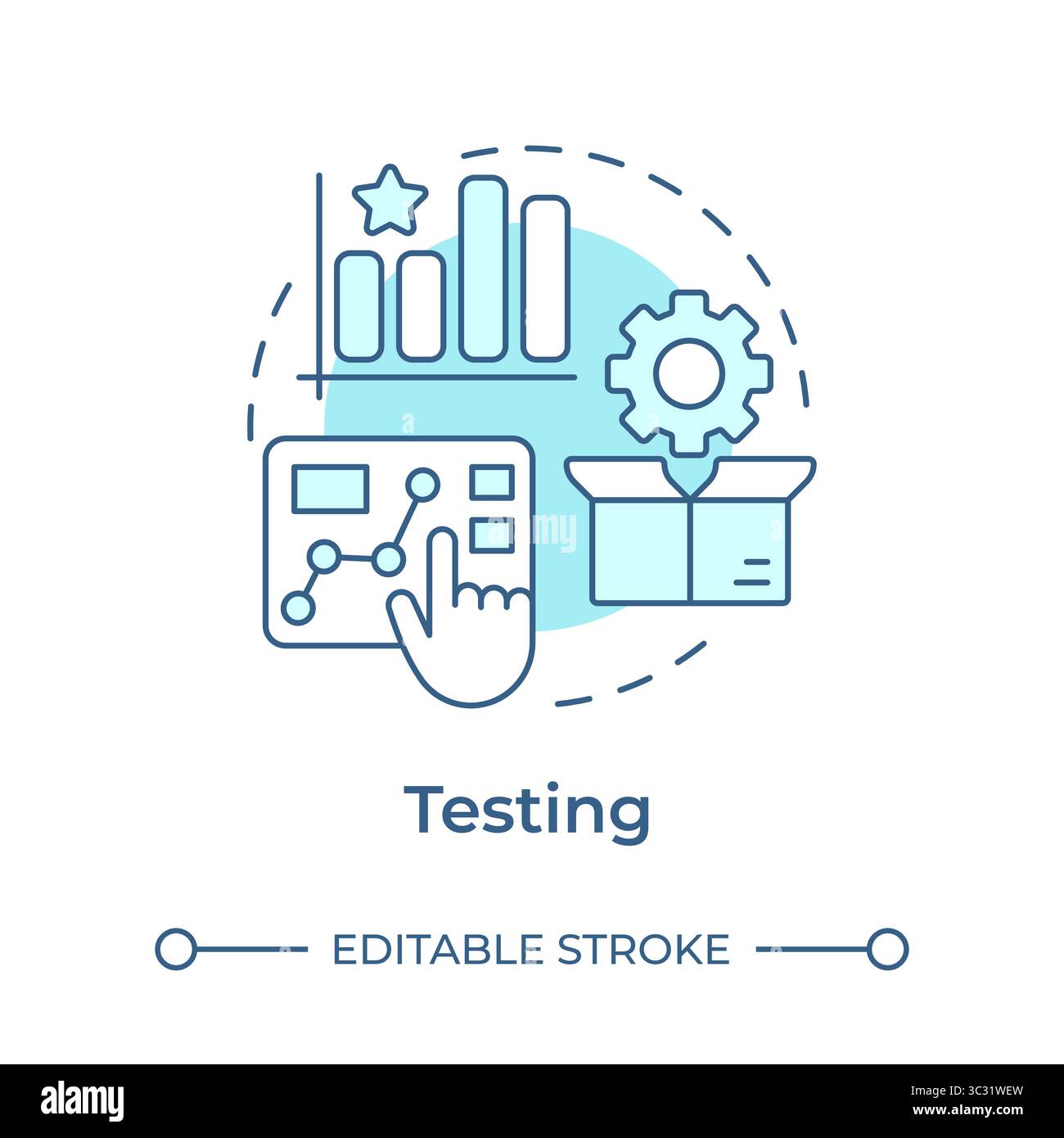 Testing soft blue concept icon Stock Vector