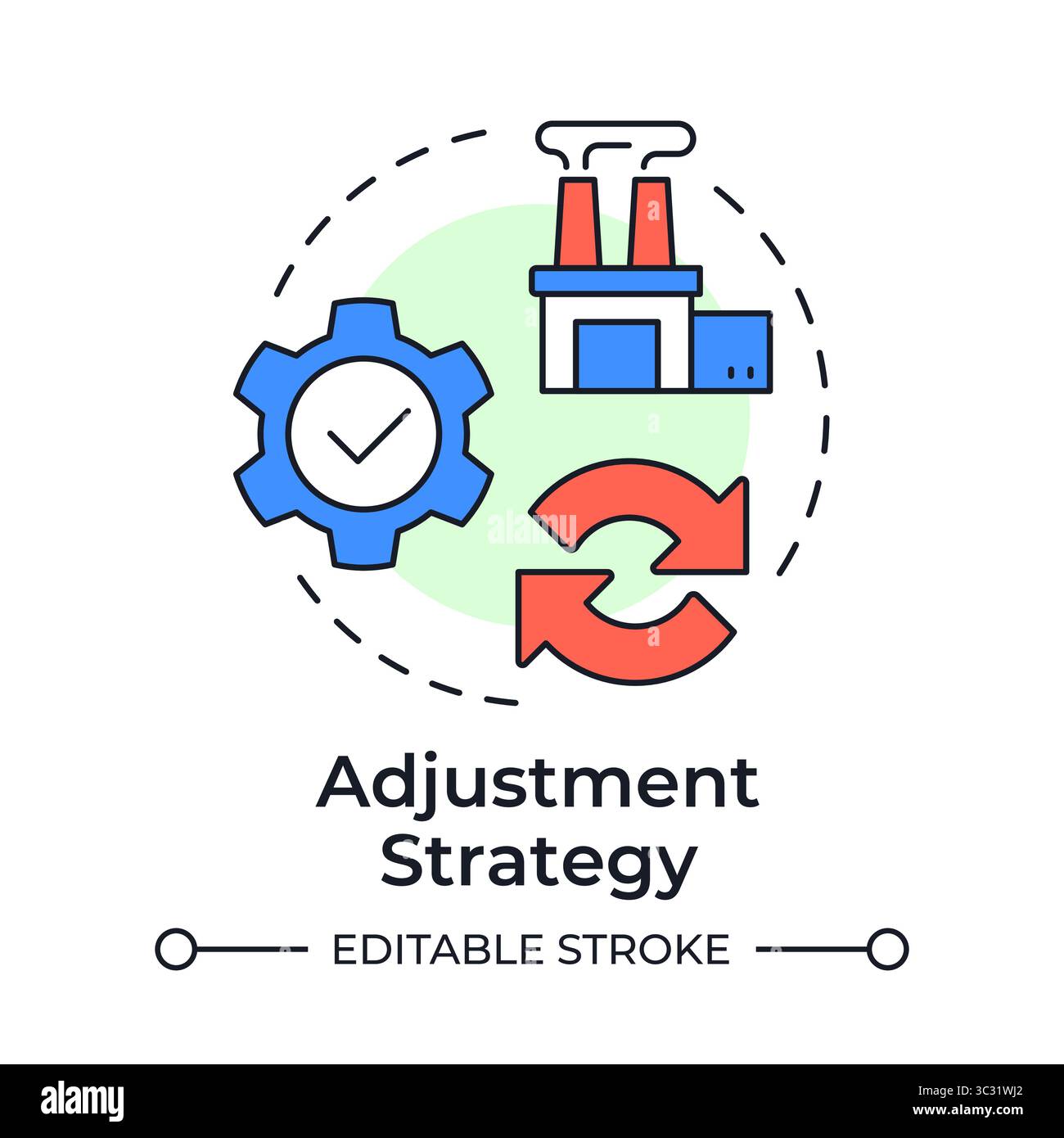 Adjustment strategy multi color concept icon Stock Vector