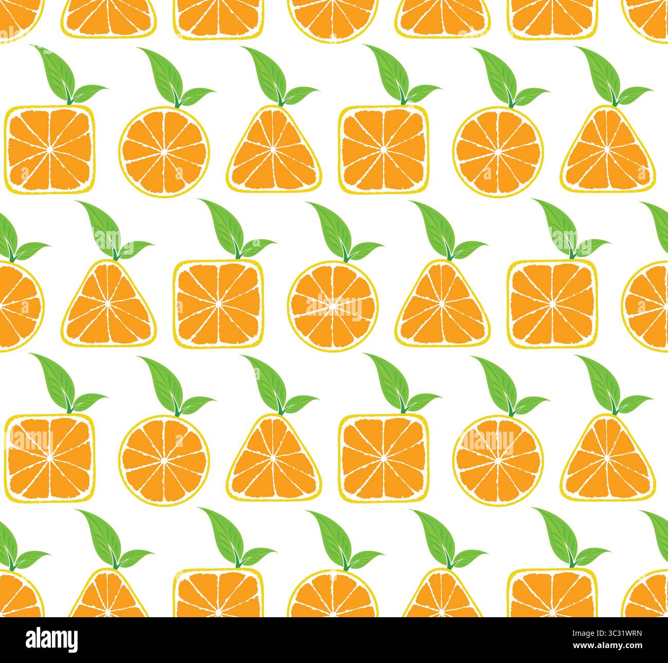 A seamless background with ripe oranges. Stock Vector
