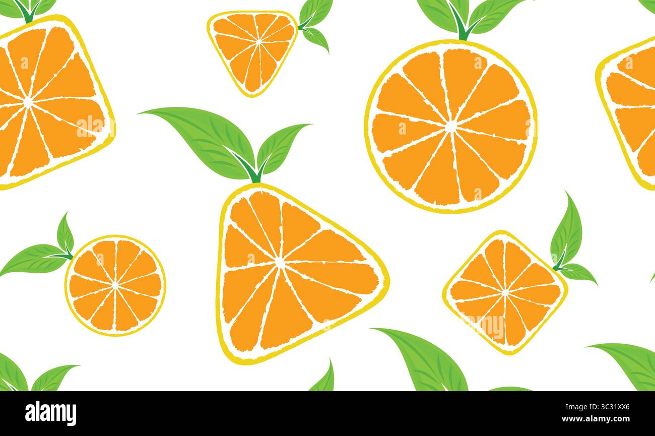 Seamless background with oranges. Stock Vector
