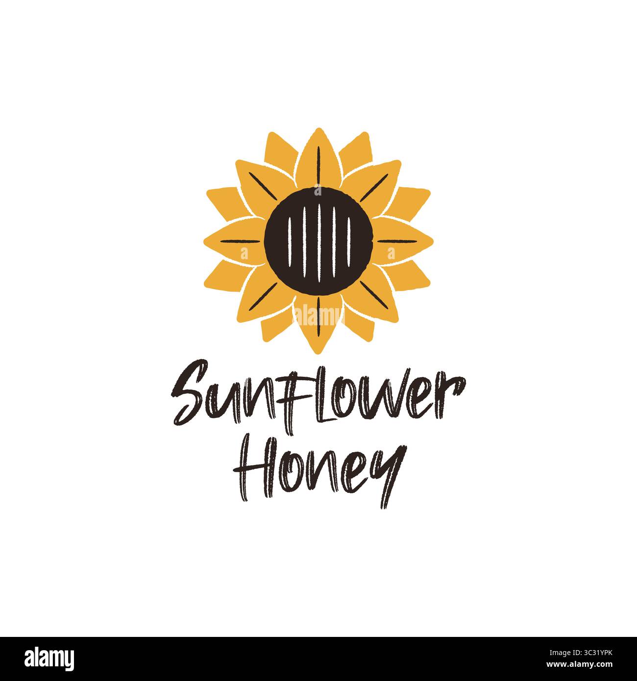 Sunflower Honey Logo Stock Vector