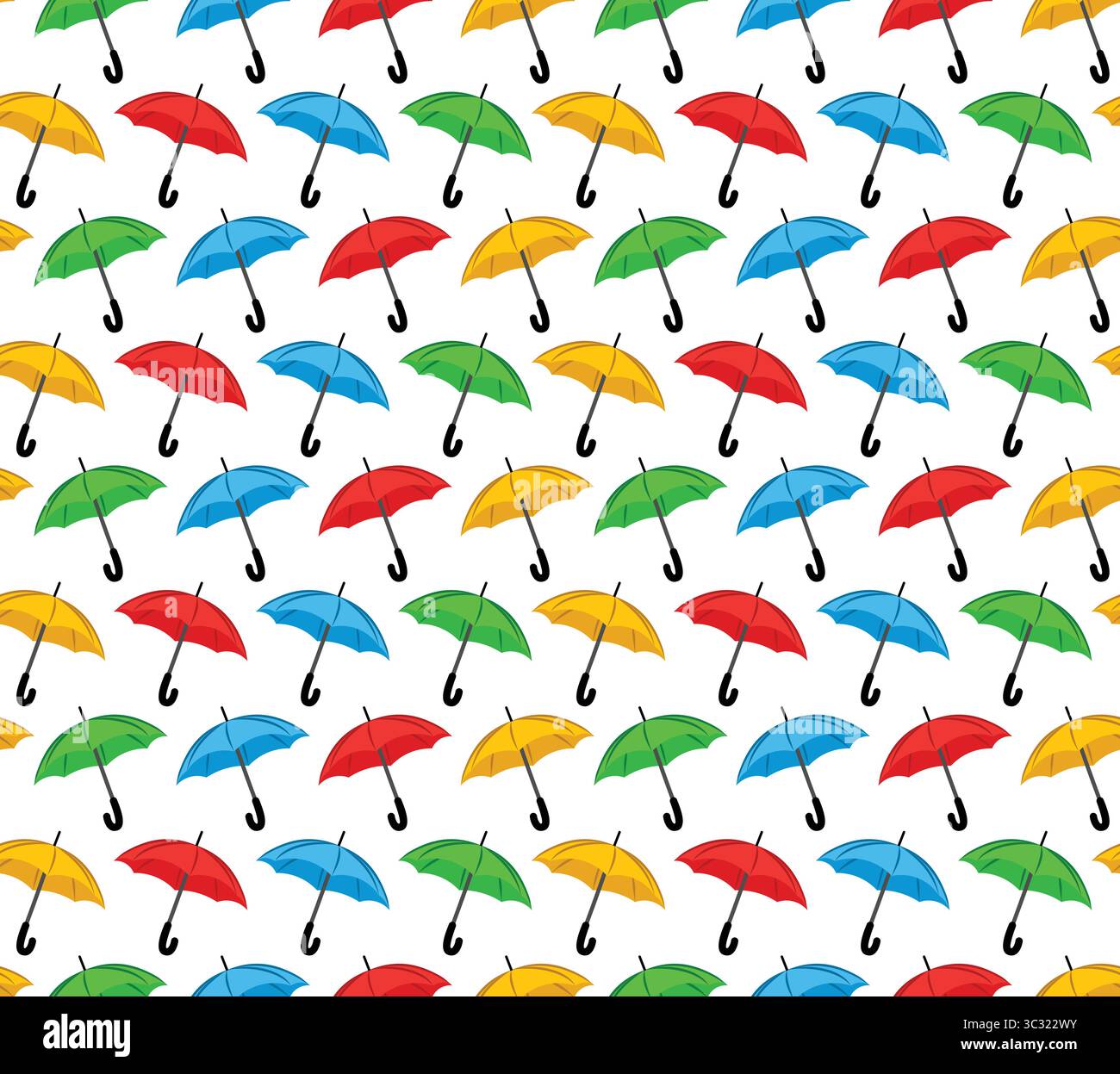 A seamless background with color umbrellas. Stock Vector