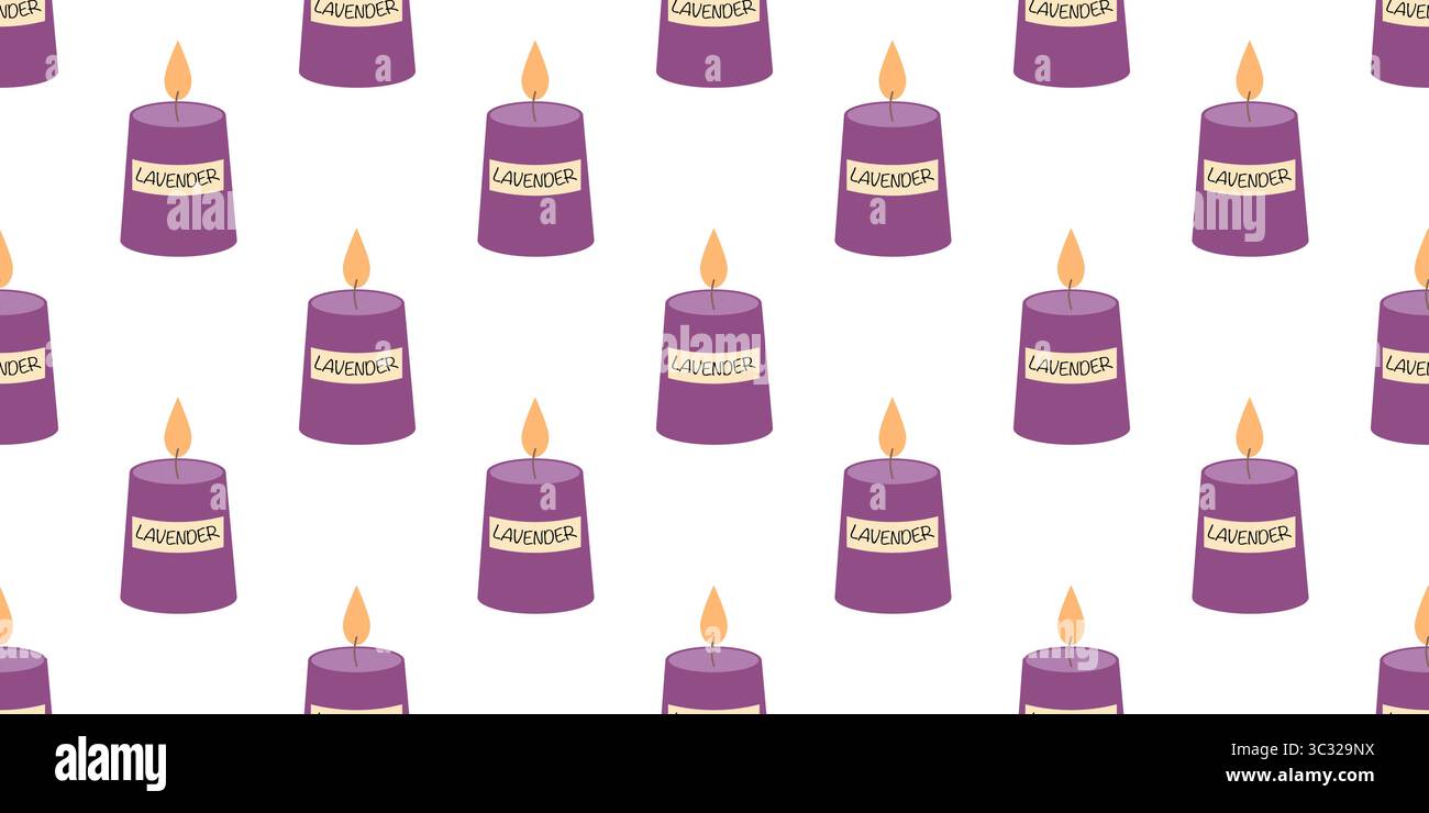 Fall themed seamless pattern featuring candles Stock Vector