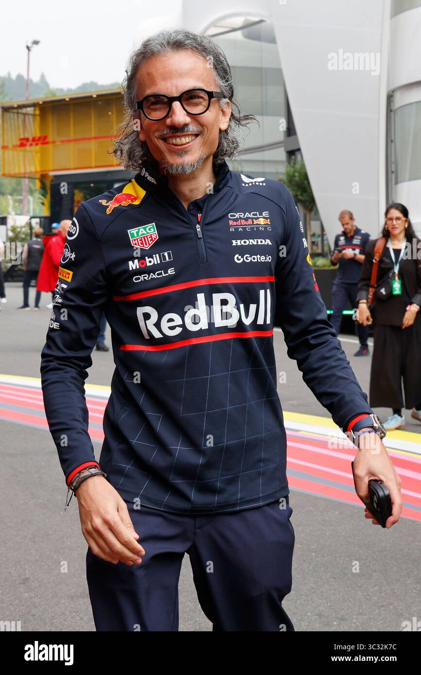 Geer Bull Red Bull team principal Laurent Mekies arrives for the first practice ...