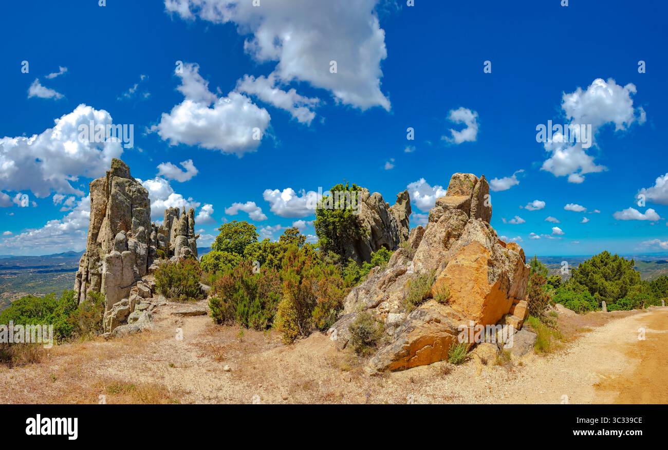 Extraordinary rock formations on Mount Monte Pino Stock Photo