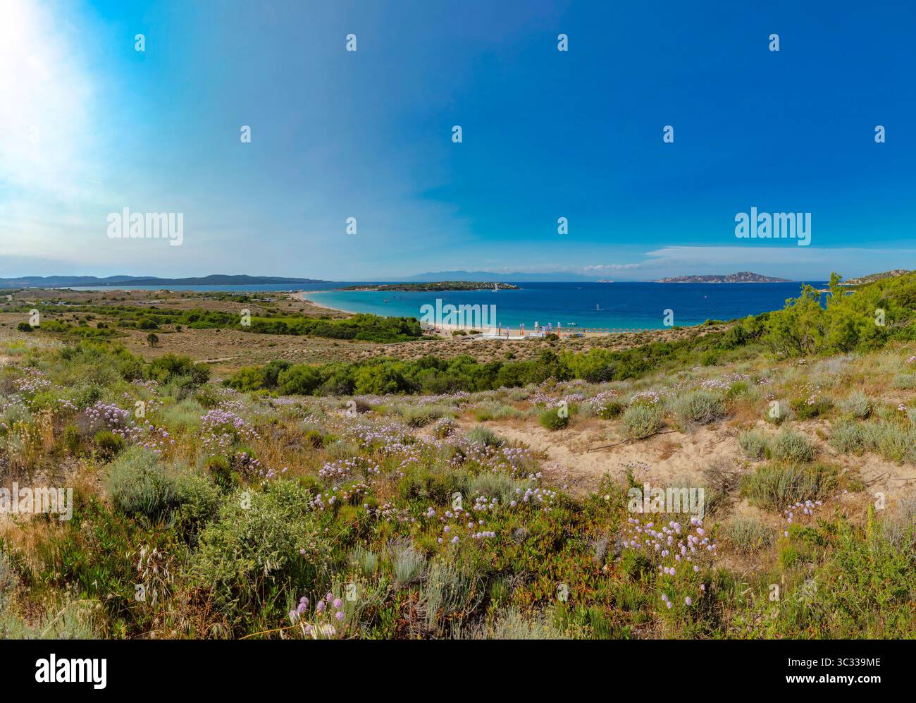 View of Porto Pollo beach at Isola Isuledda Stock Photo