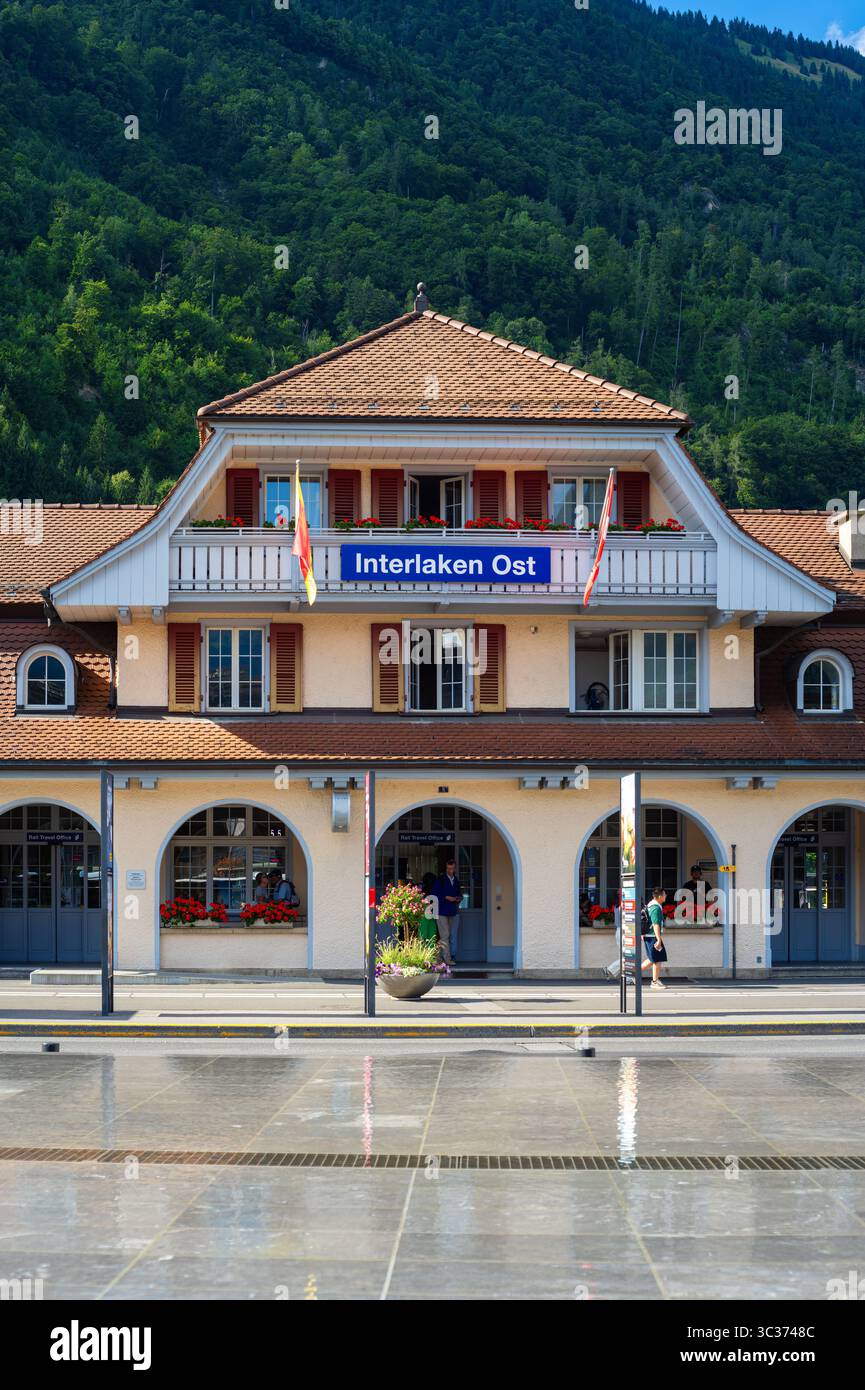 Interlaken, Switzerland - July 17, 2025:A vibrant view of the ...