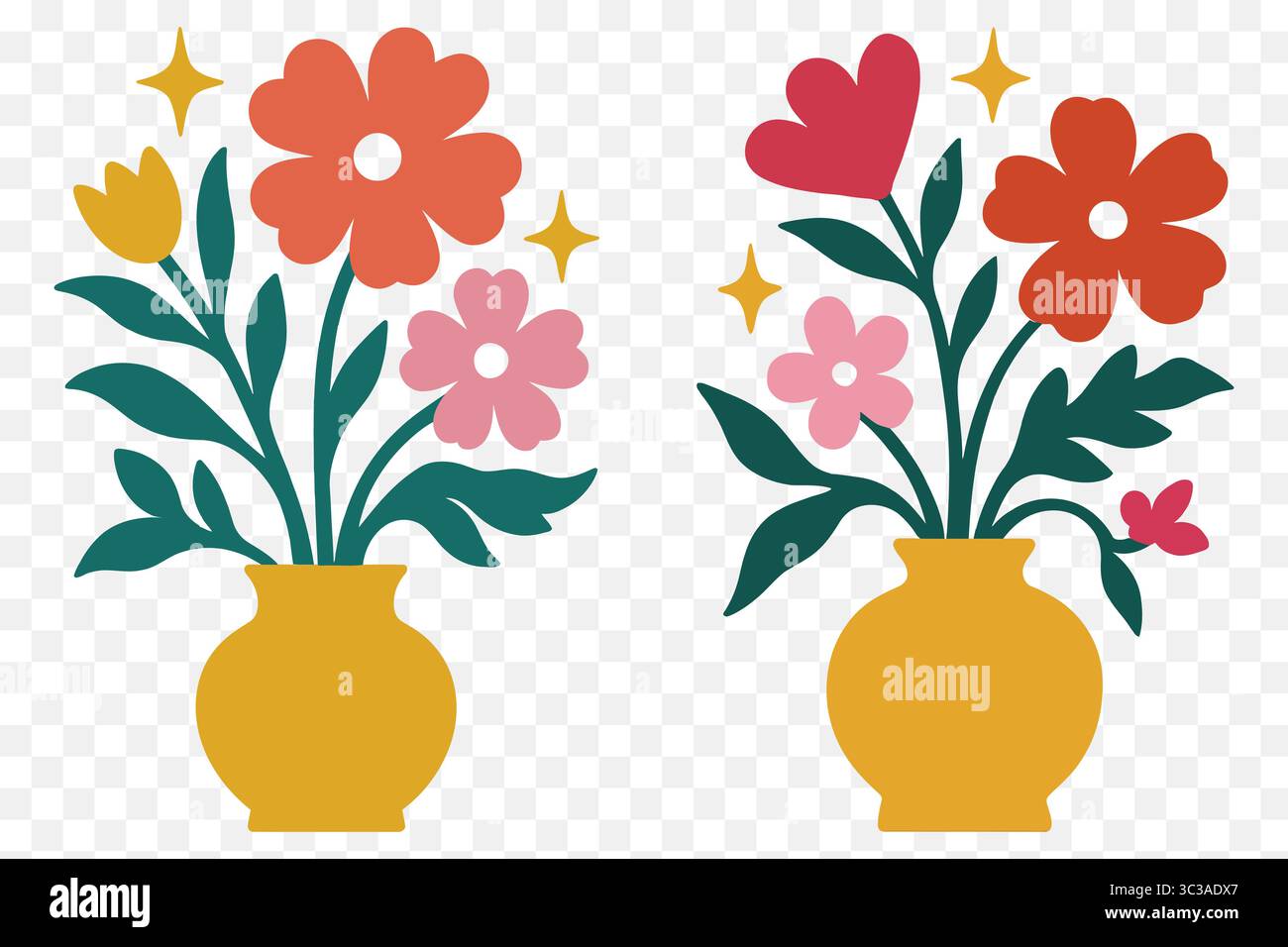 Flower vase clipart Stock Vector Images - Alamy, image size:1300x956