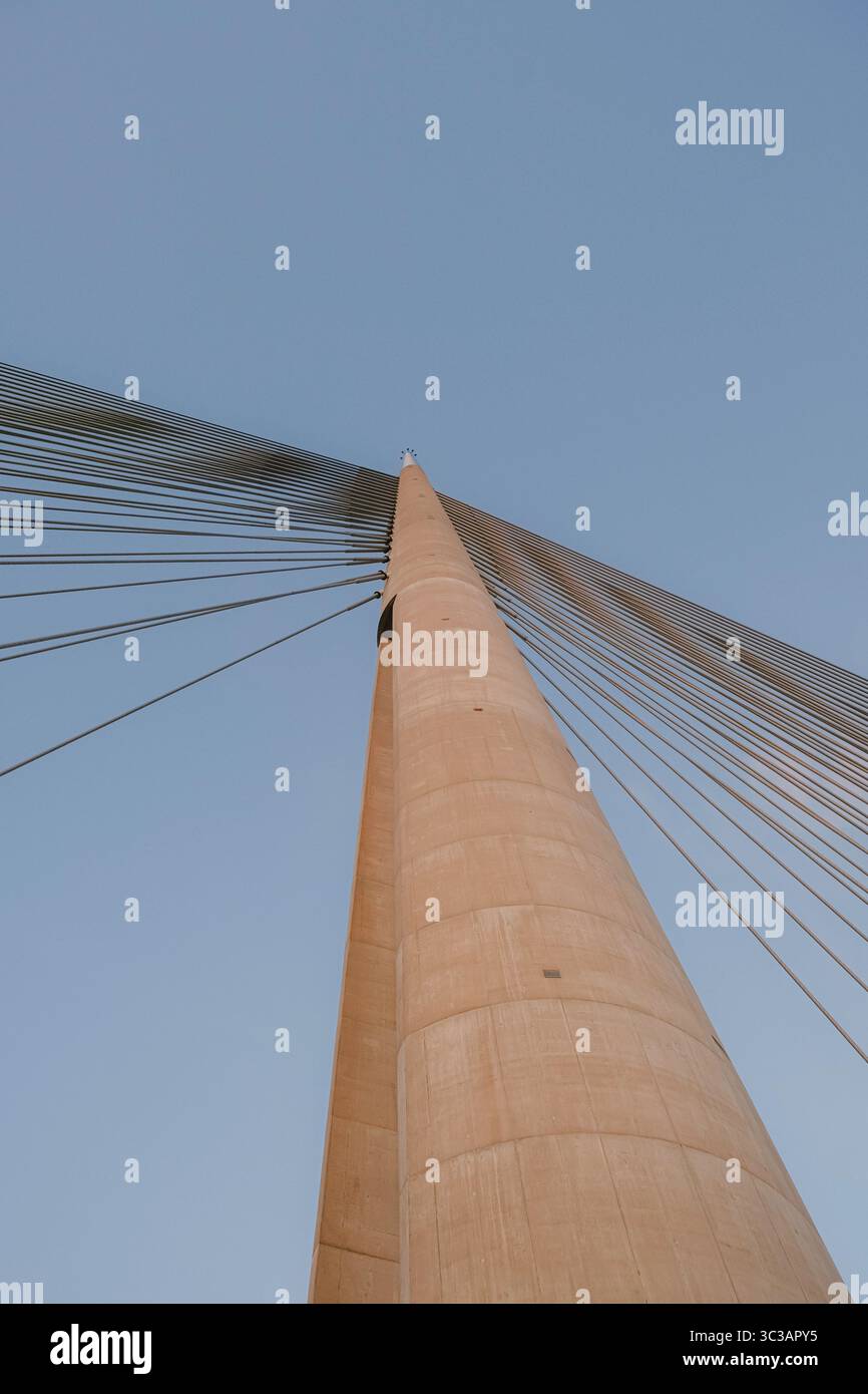 Construction cable stayed bridge cable stayed pylon hi-res stock ...