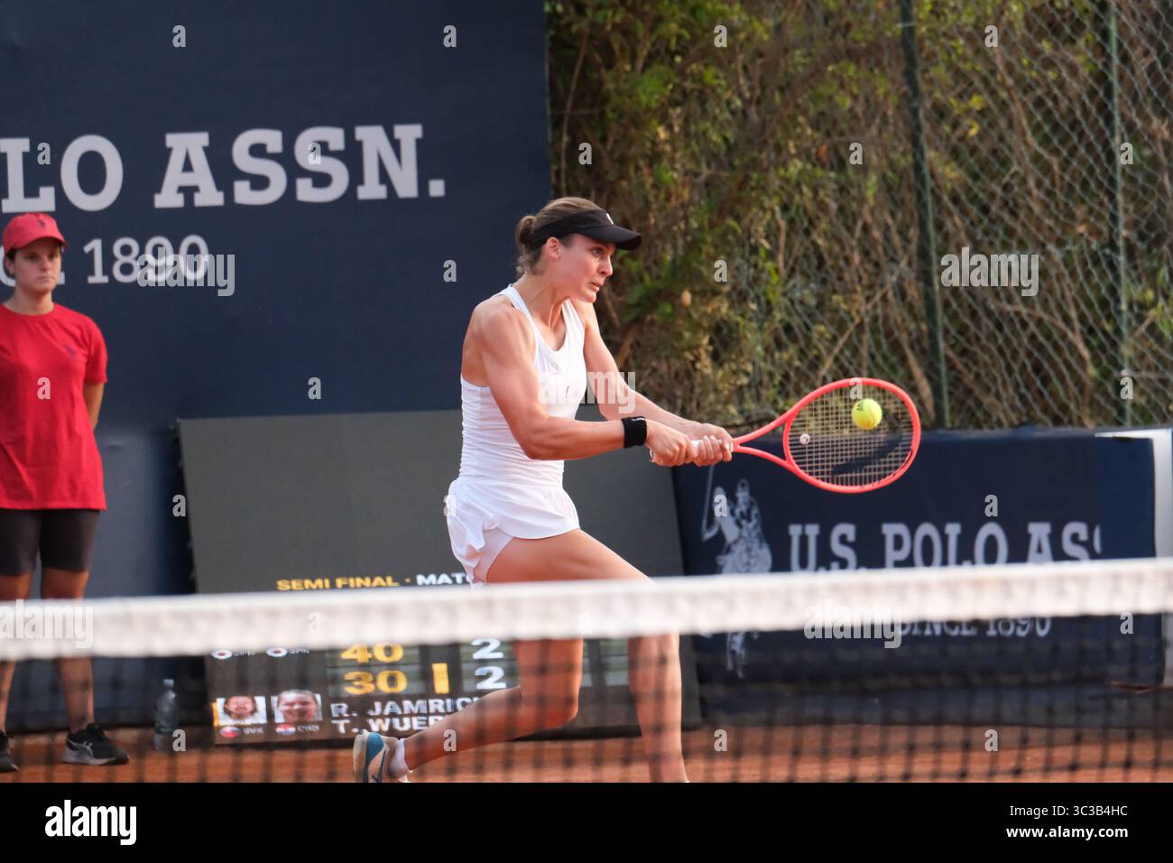 Palermo, Italy. 25th July, 2025. Renata Jamrichovs and Tara Wuerth in action against Momoko Kobori and Ayano Shimizu during the 36th Palermo Ladies Open at Country Time Club during 36° Palermo Ladies Open, International Tennis match in Palermo, Italy, July 25 2025 Credit: Independent Photo Agency/Alamy Live News Stock Photo