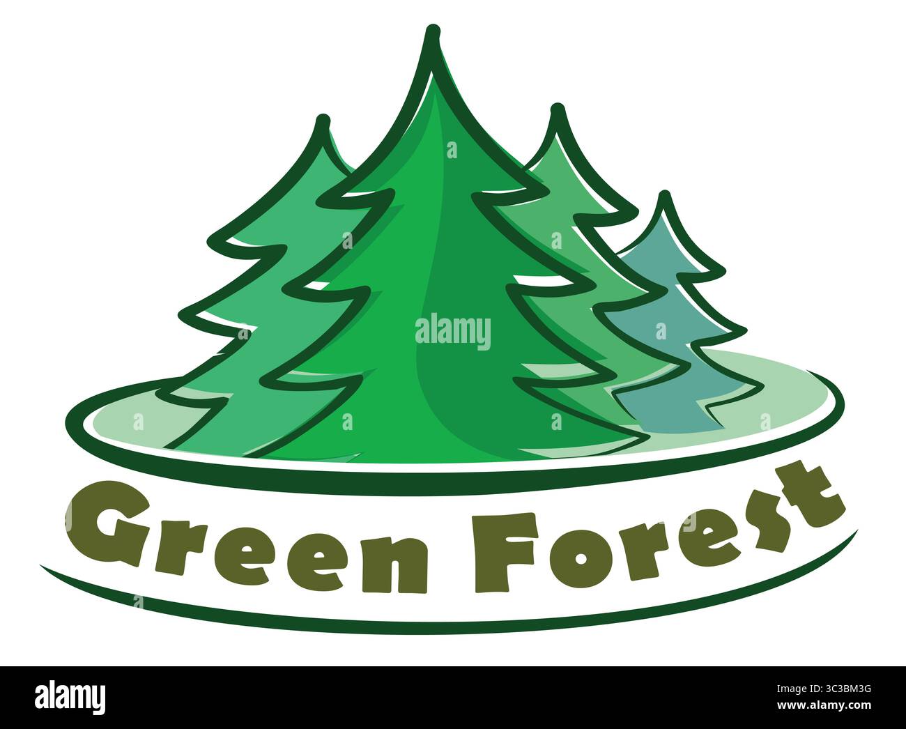 Green forest logo. Stock Vector