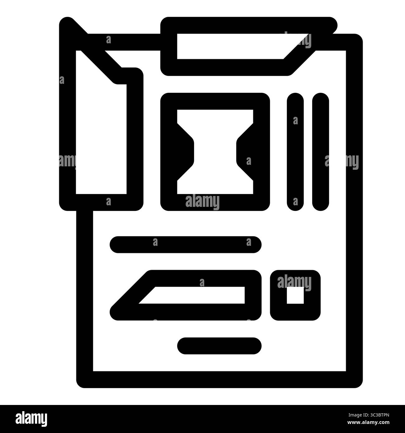 Motherboard icon. PC hardware component. Outline style. 48x48 px Stock ...