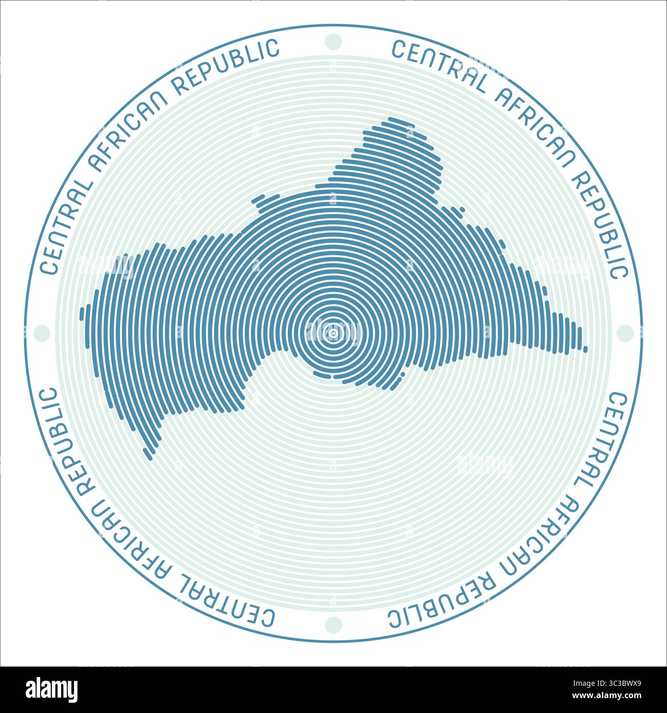 Central African Republic round logo design. Country shape built of ...