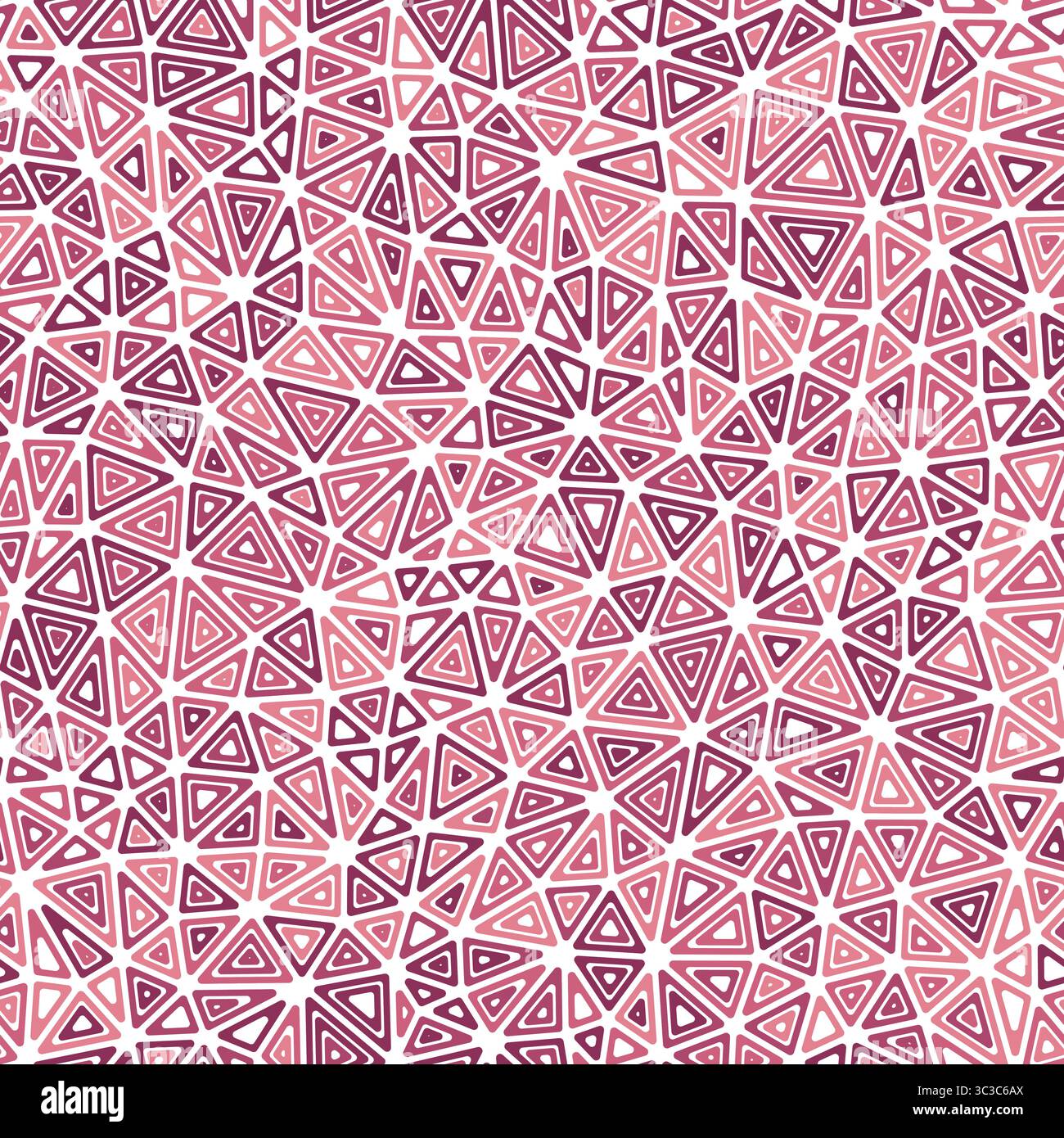 Vector science background. Multiple repeated inner triangles. Compact shape size. Monotone colored style. Seamless pattern. Trending vector tiles. Stock Vector