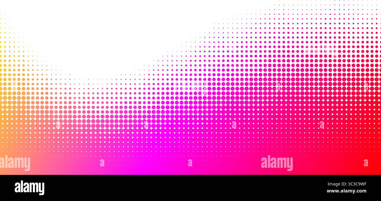 pink, orange and red gradient dotted halftone background. Vector illustration Stock Vector