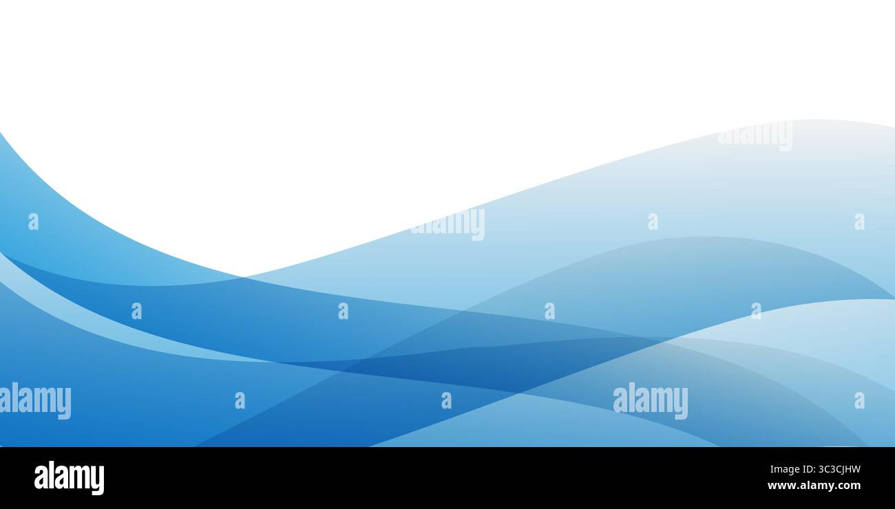 Modern abstract background with translucent blue waves flowing ...