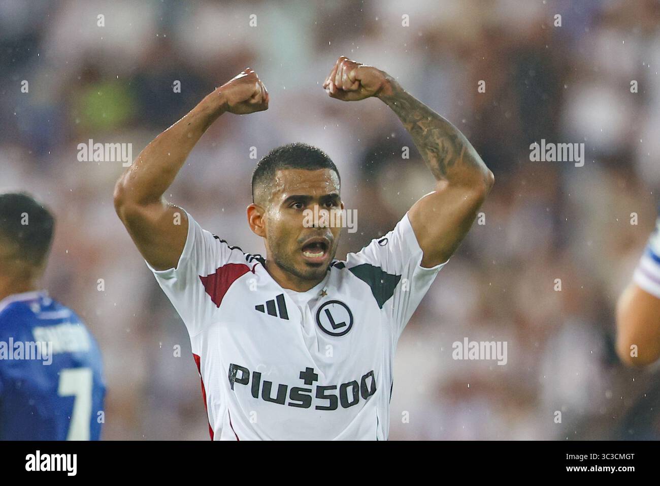 Juergen Elitim of Legia Warszawa celebrates after scoring a goal during ...