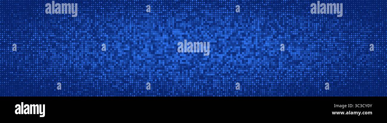 Digital tech seamless background, glowing pixel matrix for AI, coding, blockchain, fintech, cybersecurity BG, software, app UI, presentations, data Stock Vector