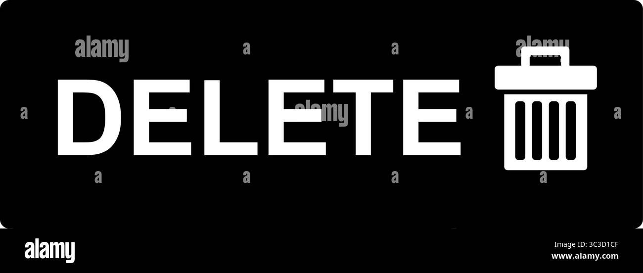 vector illustration black and white icon rectangular shape delete ...