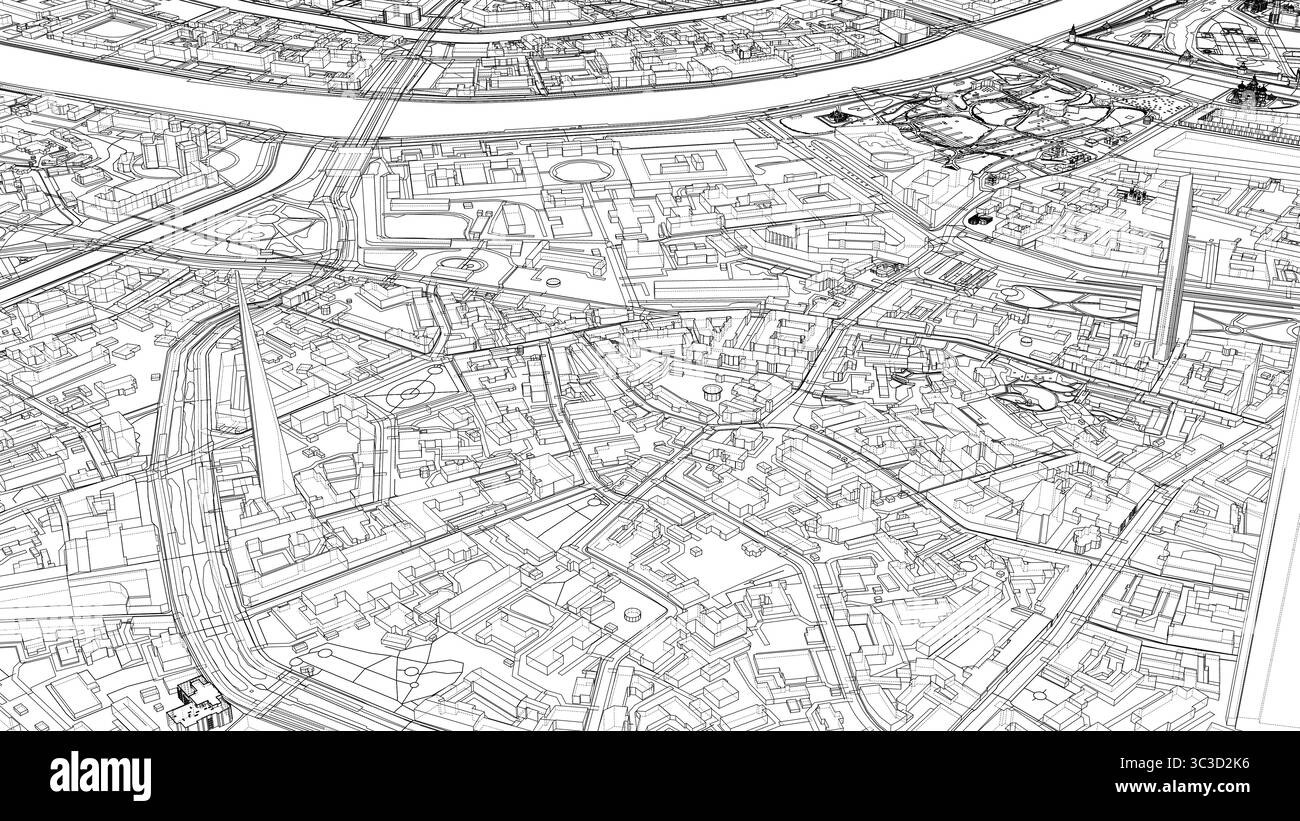 Intricate City Blueprint Stock Vector Image & Art - Alamy
