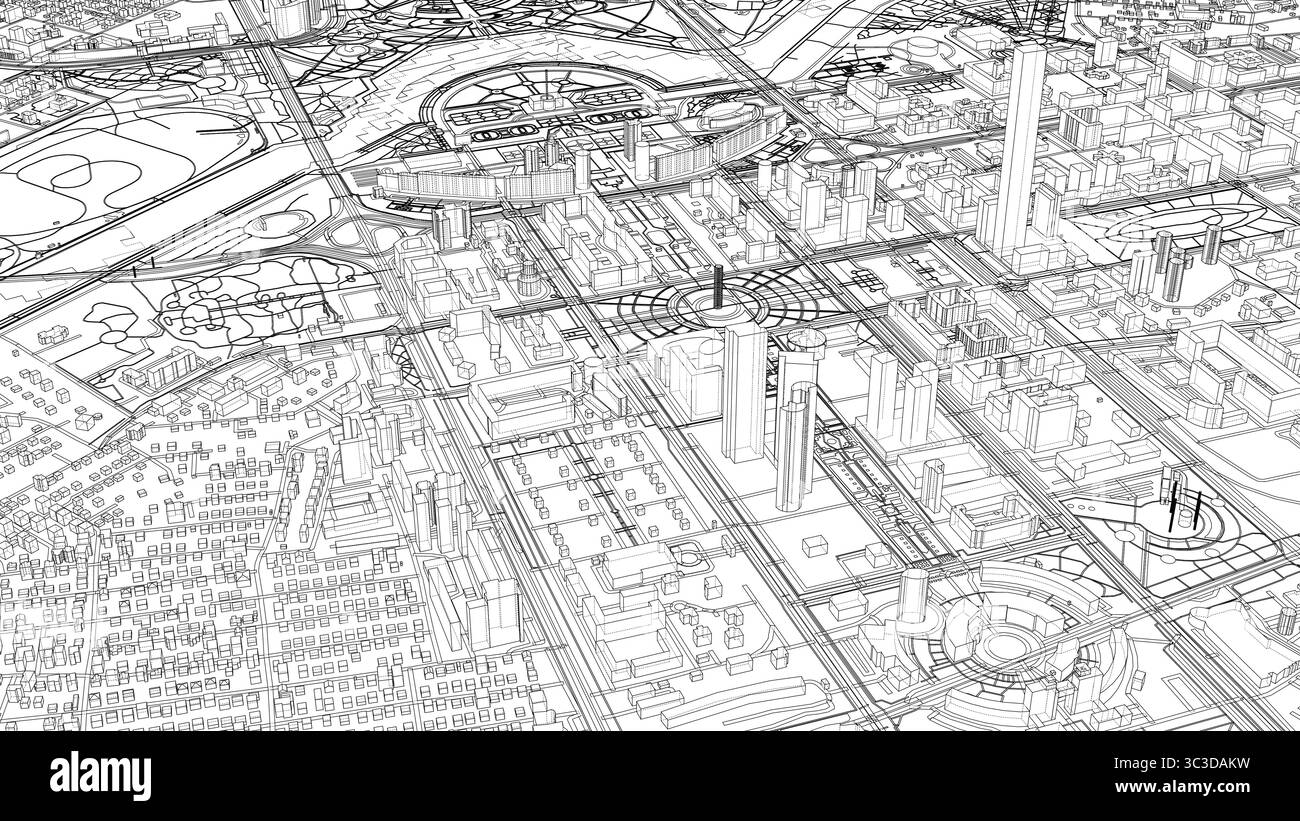 Intricate Urban Blueprint Stock Vector Image & Art - Alamy