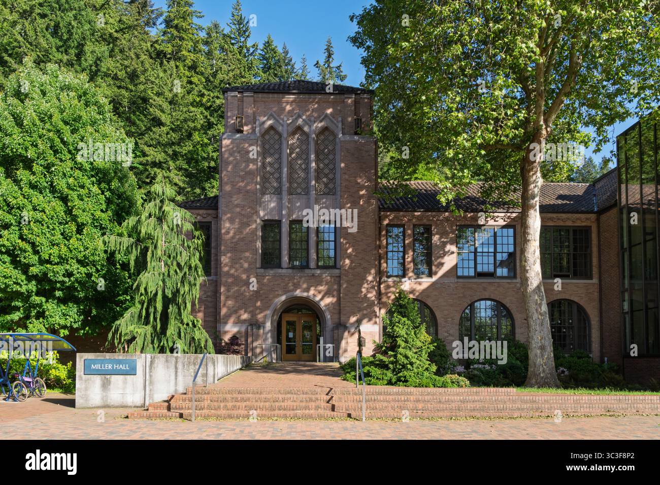 BELLINGHAM, WA, USA, MAY 27, 2025: Miller Hall on the campus of Western Washington University. Stock Photo