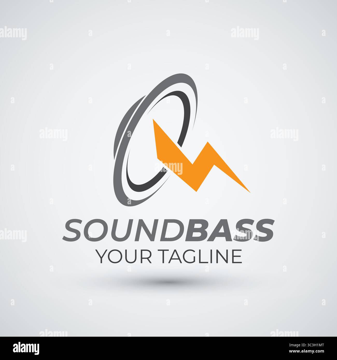 electric sound logo flat icon illustration vector template Stock Vector