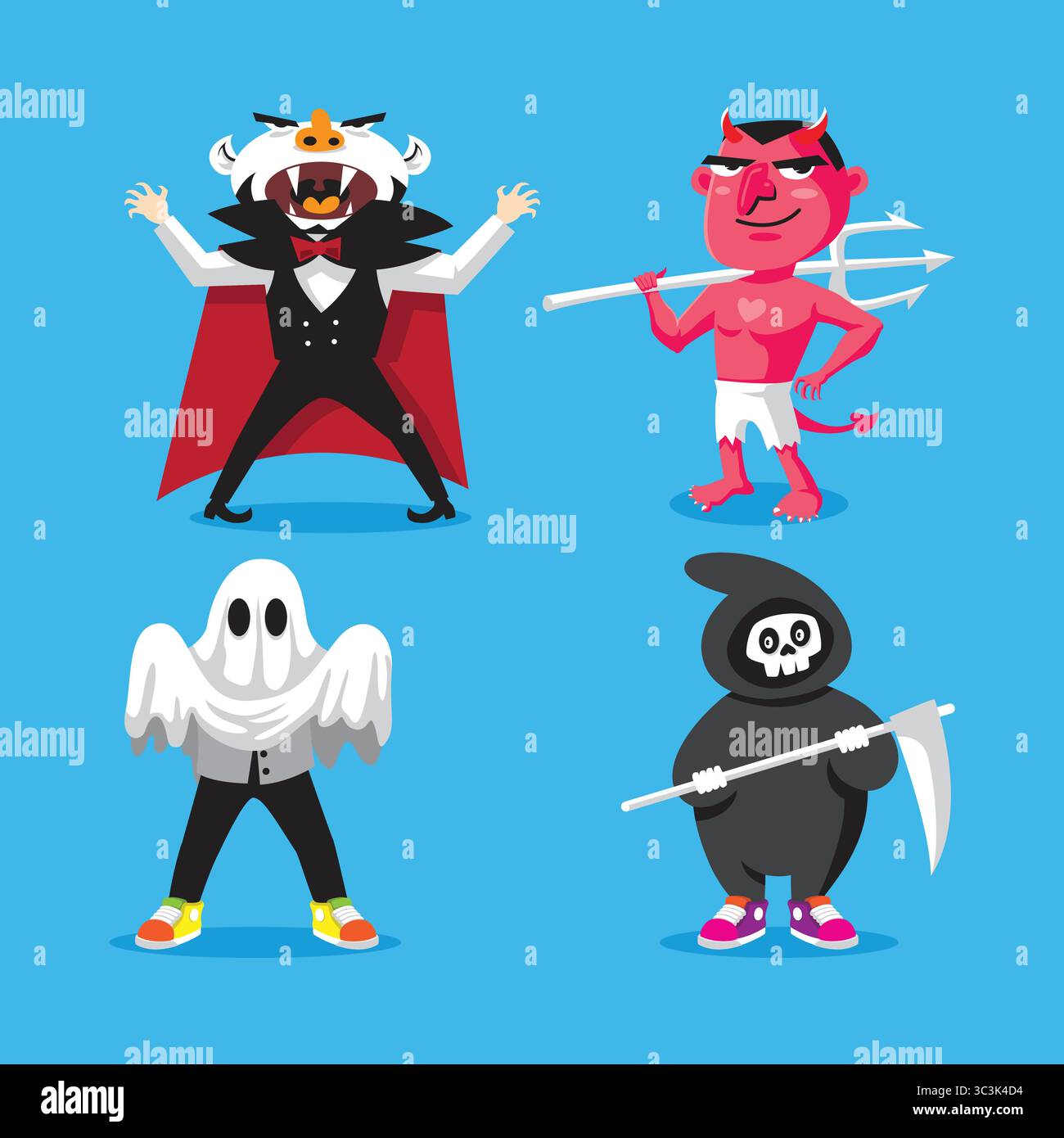 Halloween mascot design. Halloween vector pack. Stock Vector
