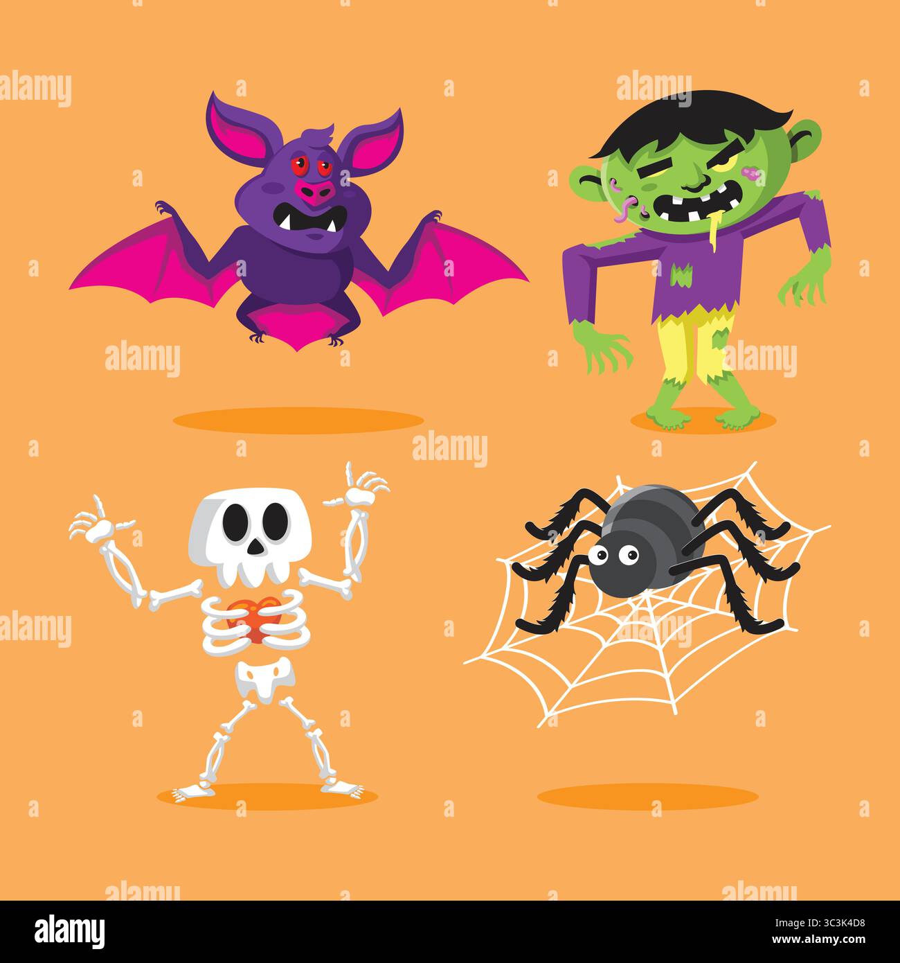 Halloween mascot design. Halloween vector pack. Stock Vector