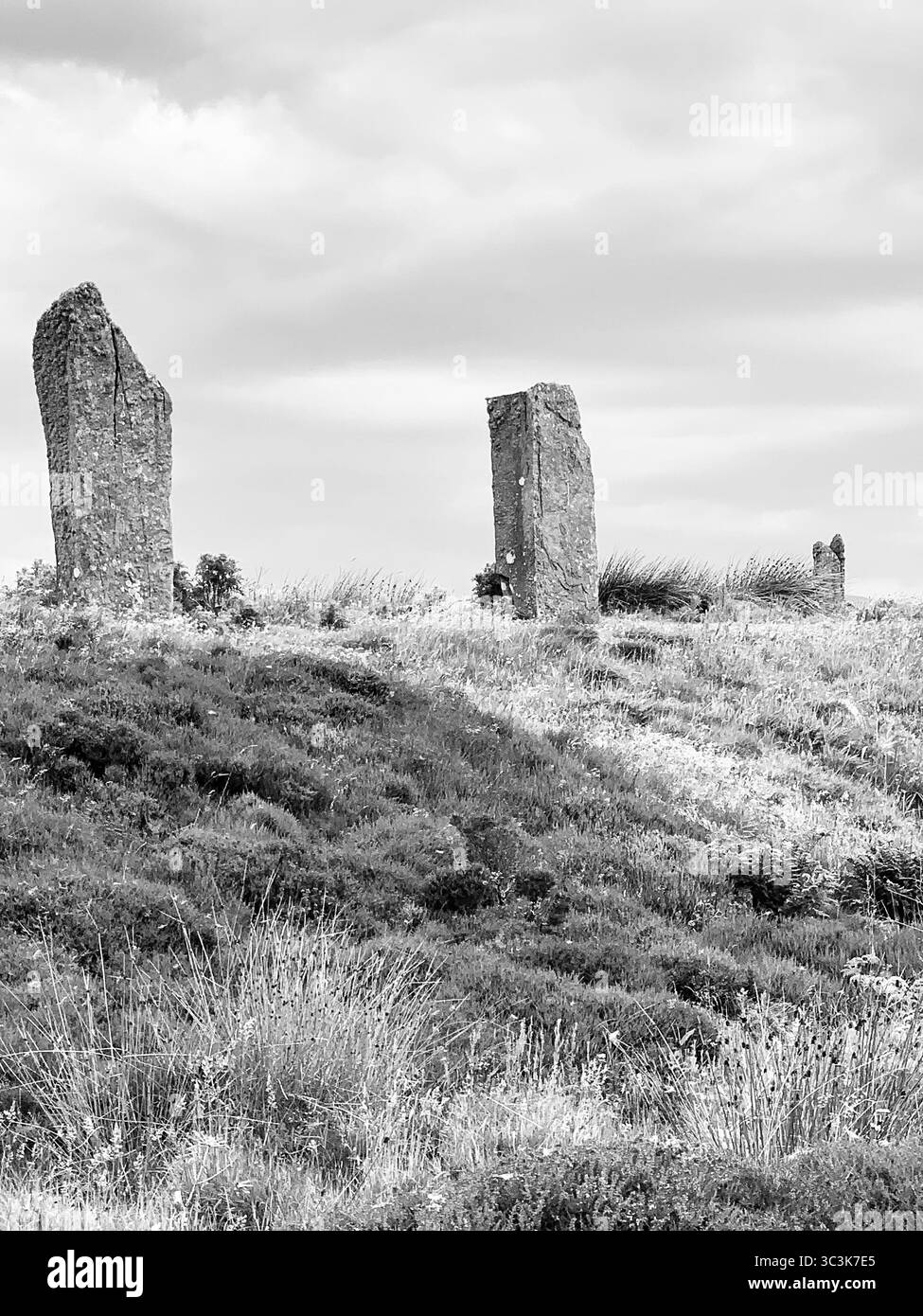 The Ring of Brodgar stone circle Orkney Scotland UK Orkneys Island ancient stones stone historic history visit people live pre BC village erected - Smartphone Captured Stock Image