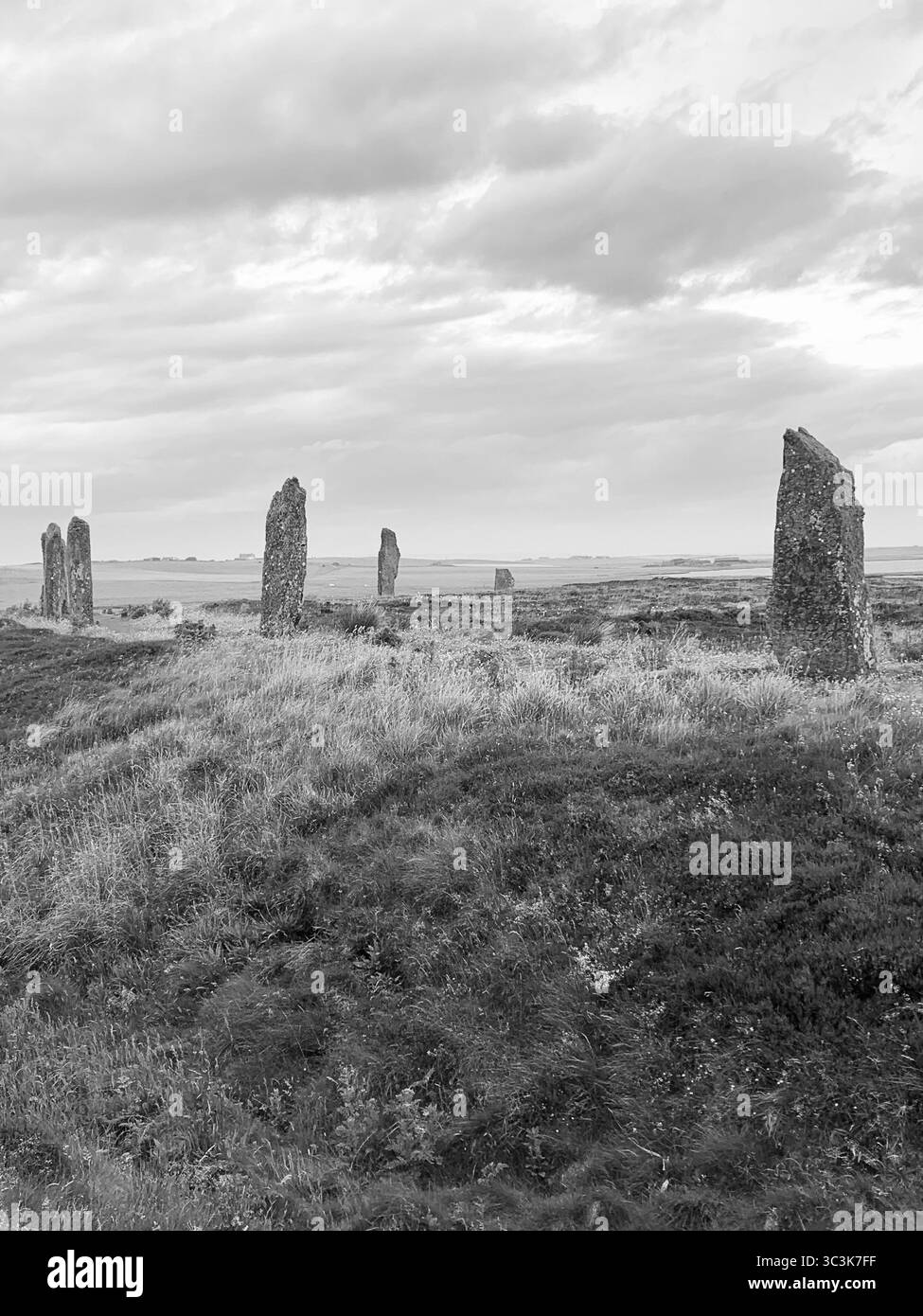 The Ring of Brodgar on the Orkneys Scotland Island Islands famous historic landscape ancient people prehistoric cave men and women lived old - Smartphone Captured Stock Image