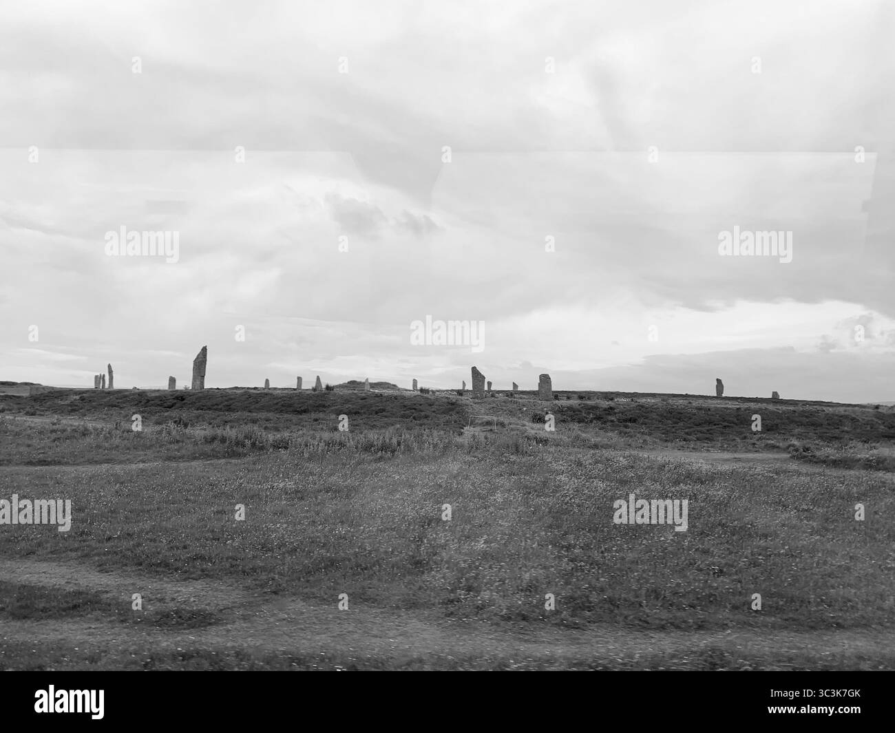 The Ring of Brodgar on the Orkneys Scotland Island Islands famous historic landscape ancient people prehistoric cave men and women lived old - Smartphone Captured Stock Image