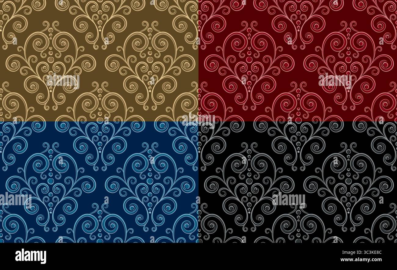 Seamless backgrounds with floral pattern. Stock Vector