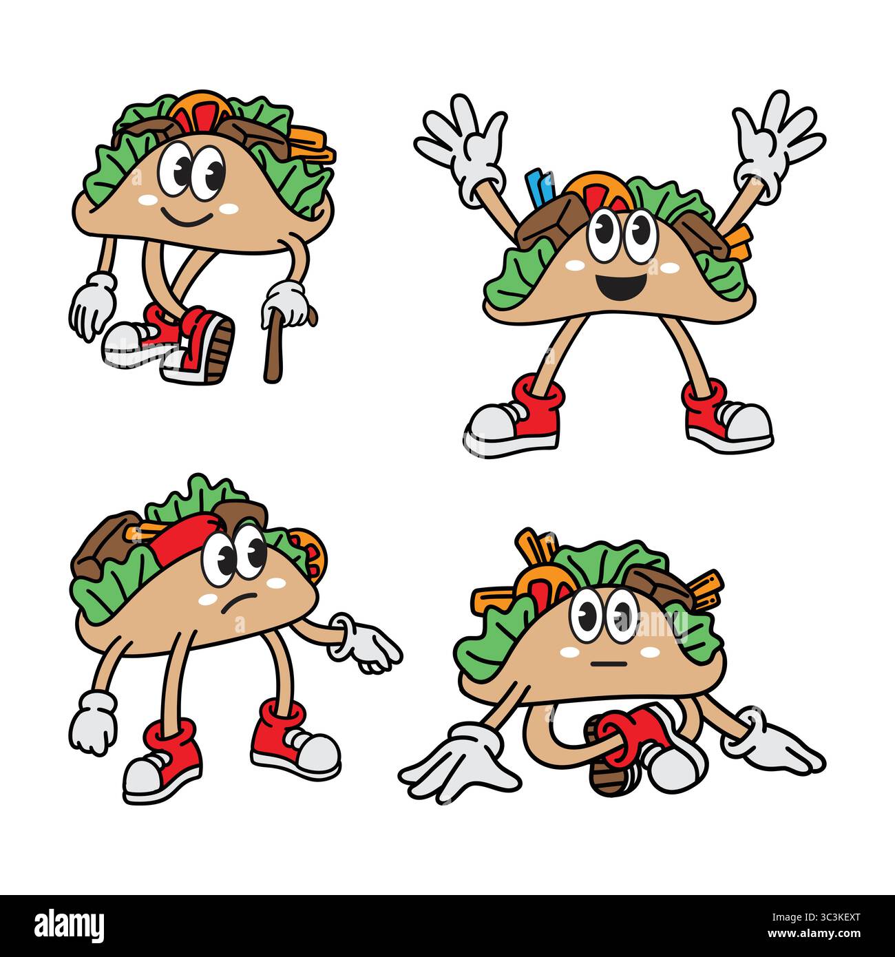 Cute funny taco in Stock Vector Images - Alamy