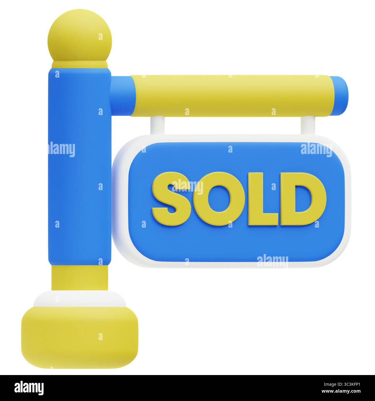 Sold Sign Board 3d icon illustration Stock Photo - Alamy