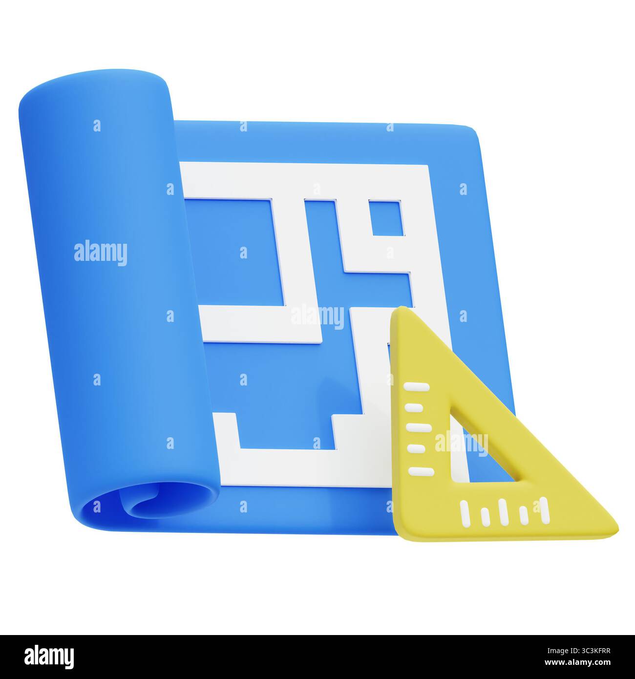 Property Blueprint 3d icon illustration Stock Photo - Alamy