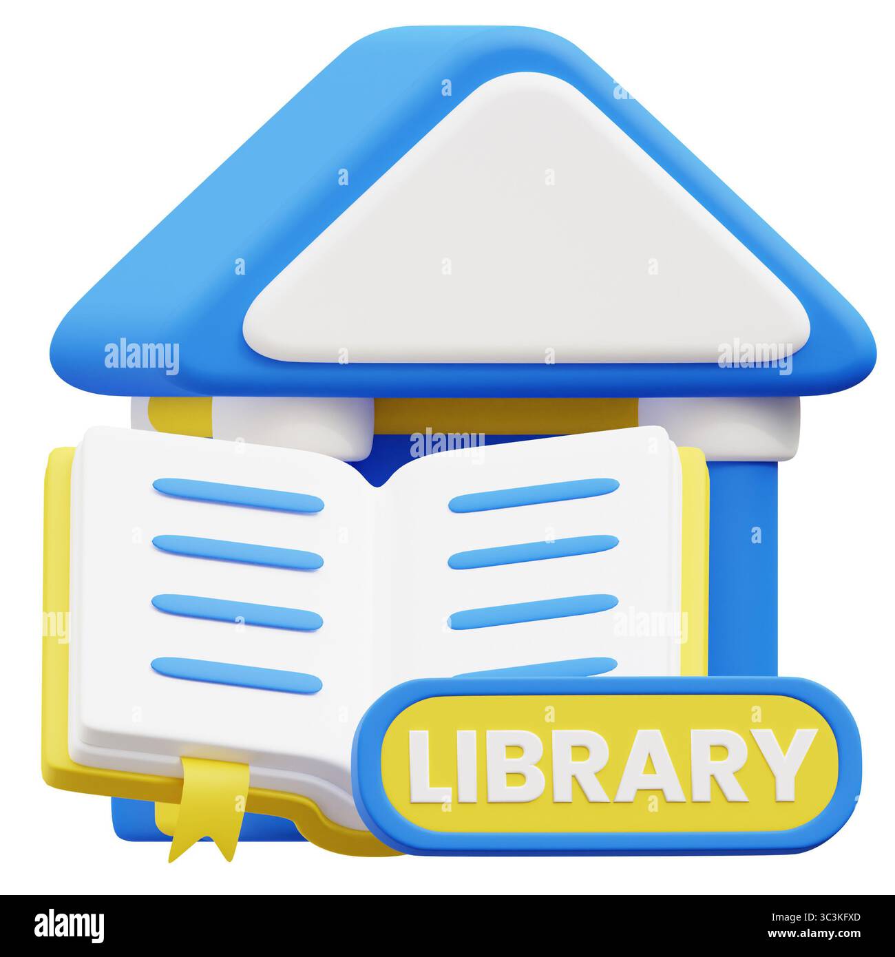 Library 3d icon illustration Stock Photo - Alamy