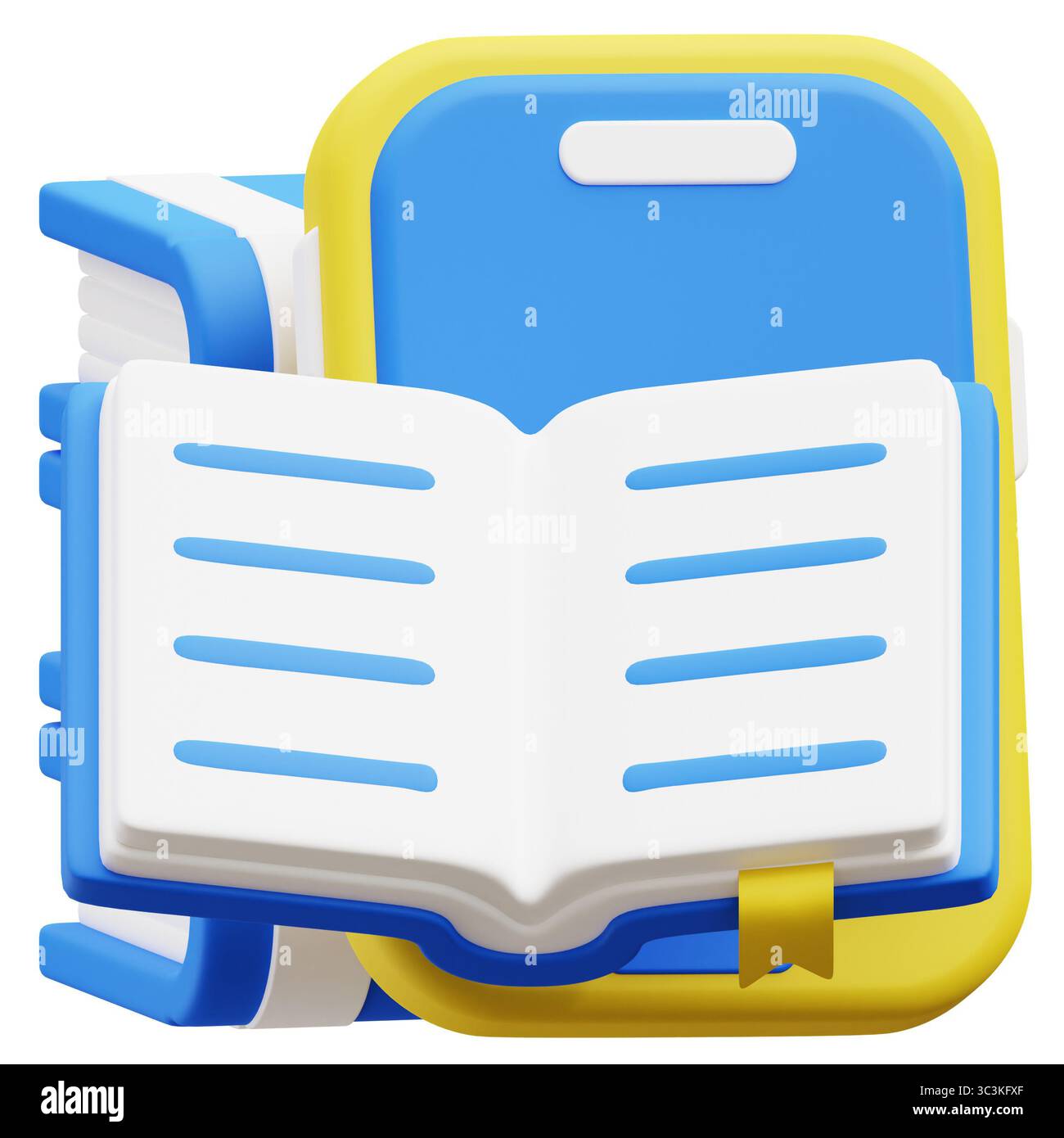 Virtual Library 3d icon illustration Stock Photo - Alamy
