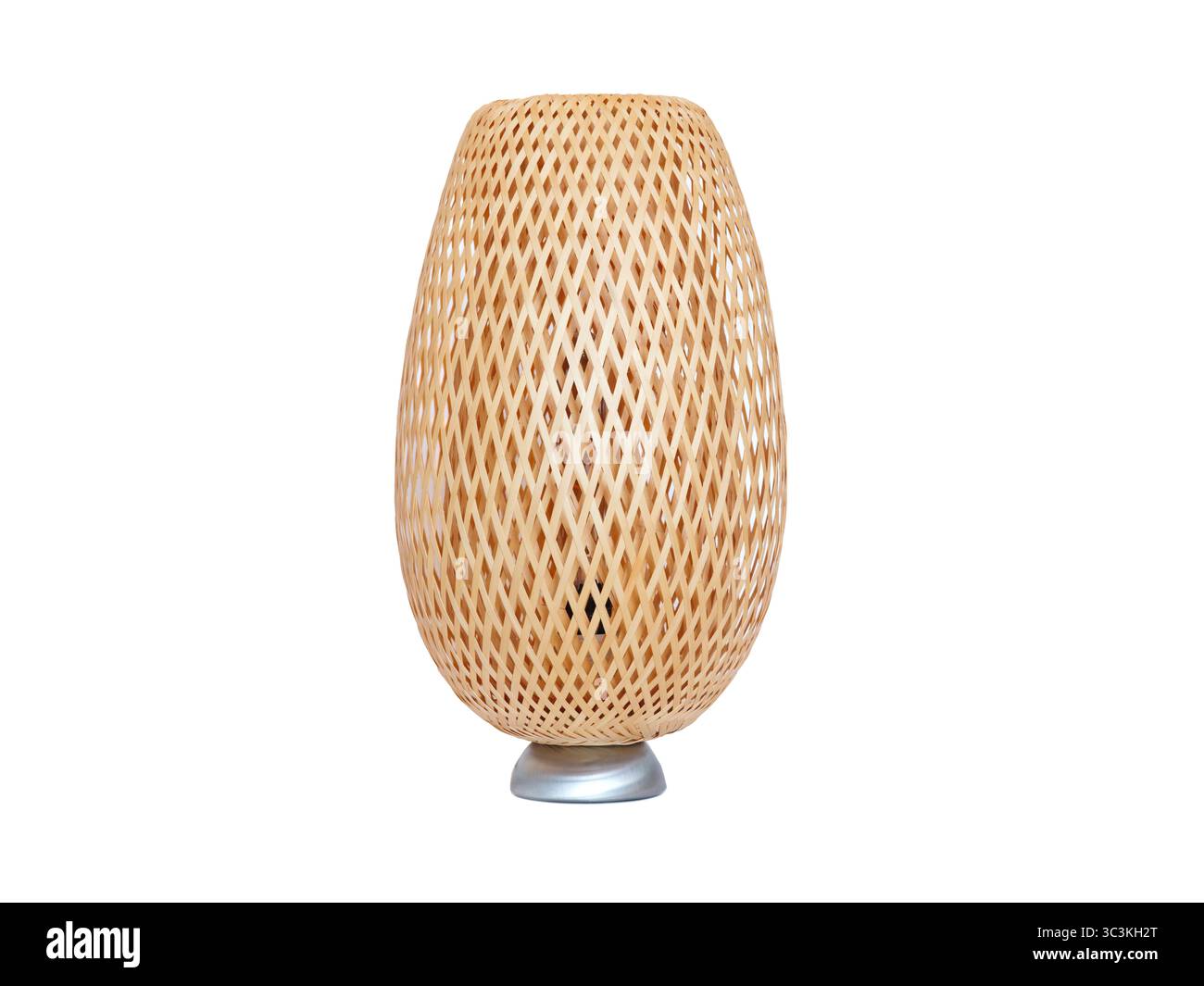 wicker table lamp isolated on white background Stock Photo